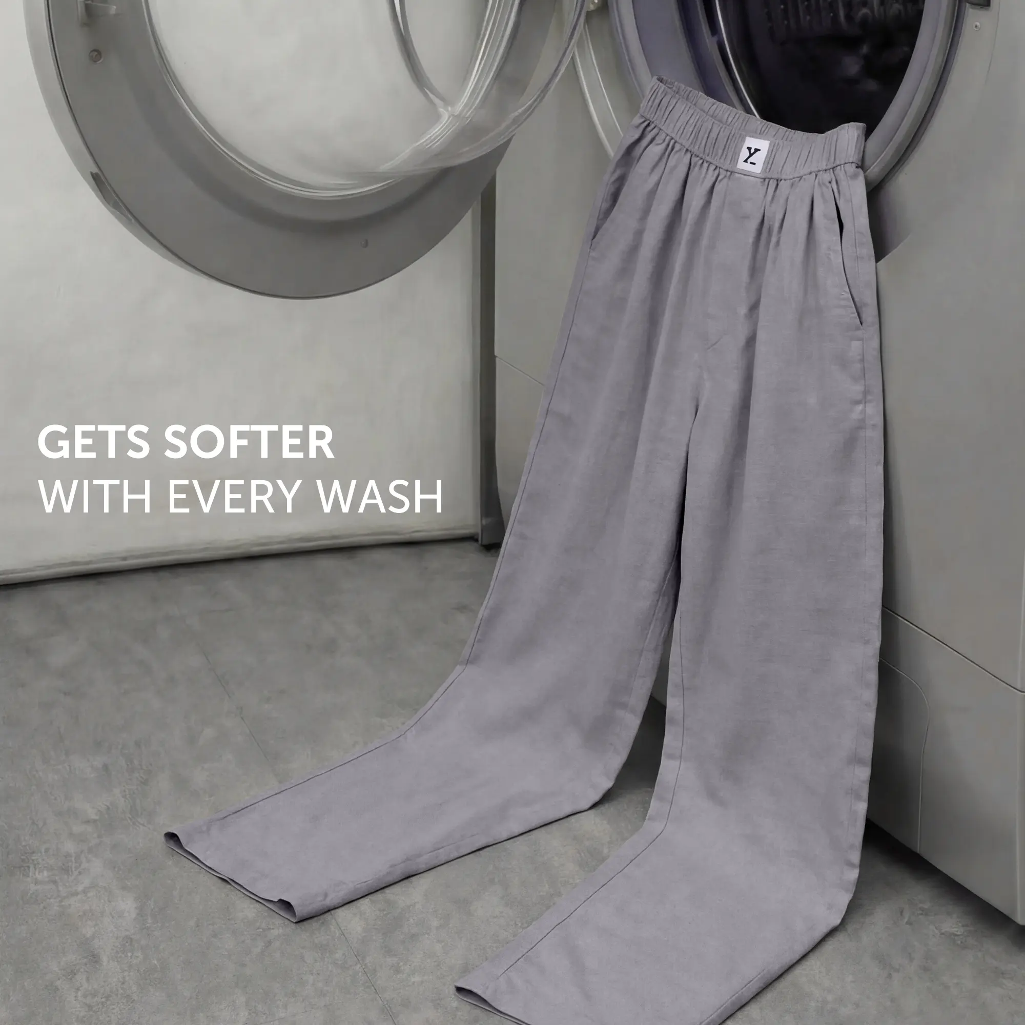 Ultra-Breathable Cotton Chambray Pyjamas - Faded Black - Image 5