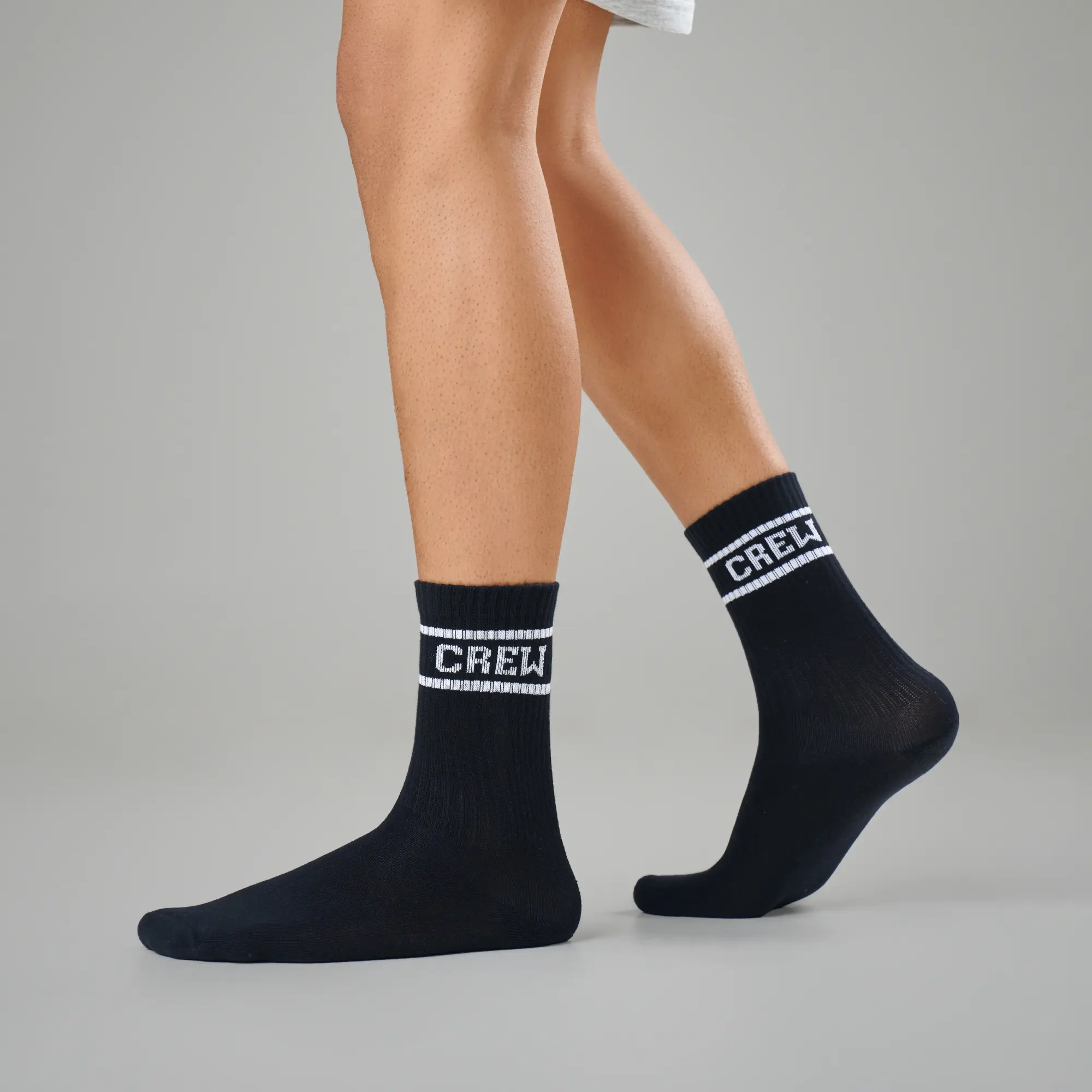 Crew Calf Length Socks - Ink Black - Image 2