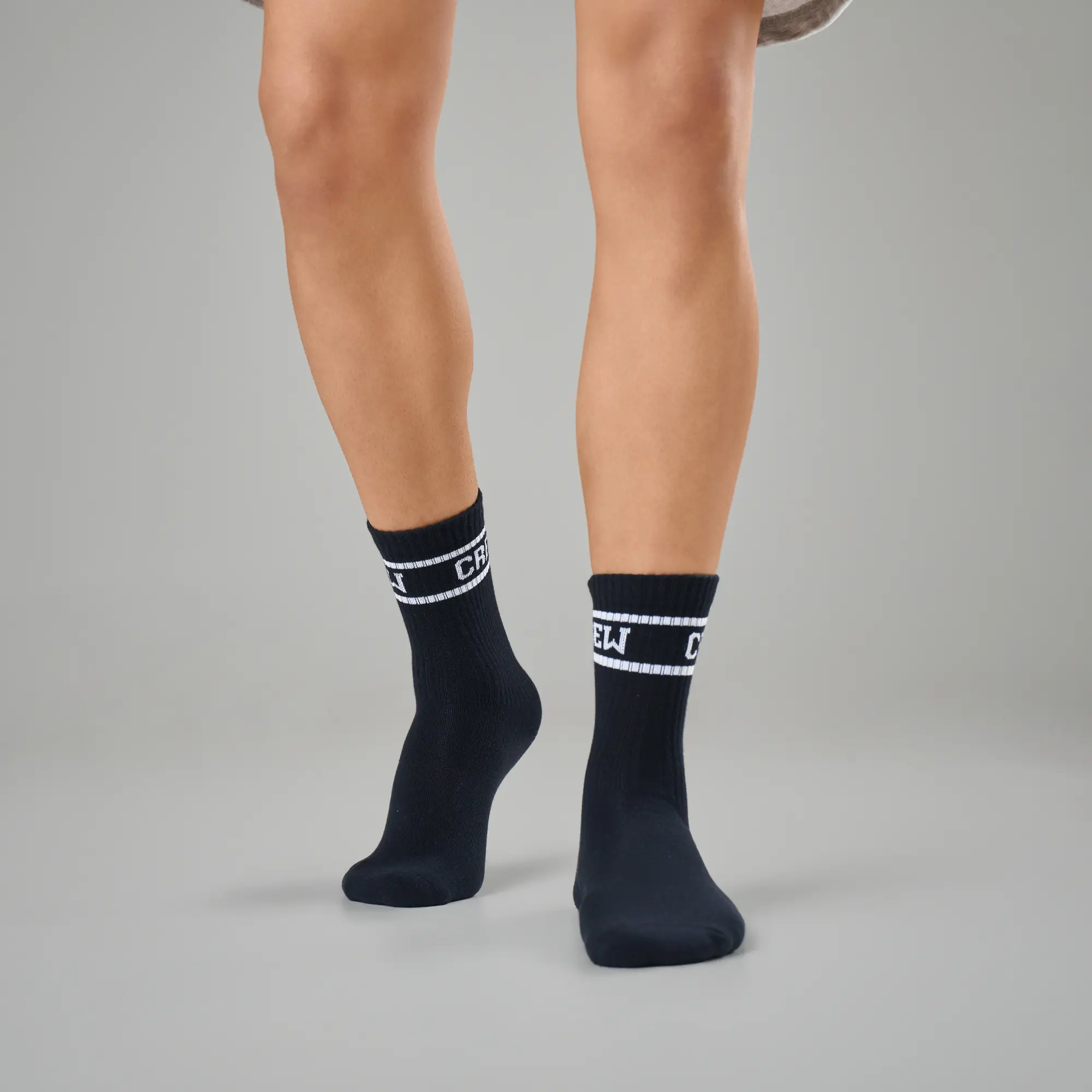 Crew Calf Length Socks - Ink Black - Image 4