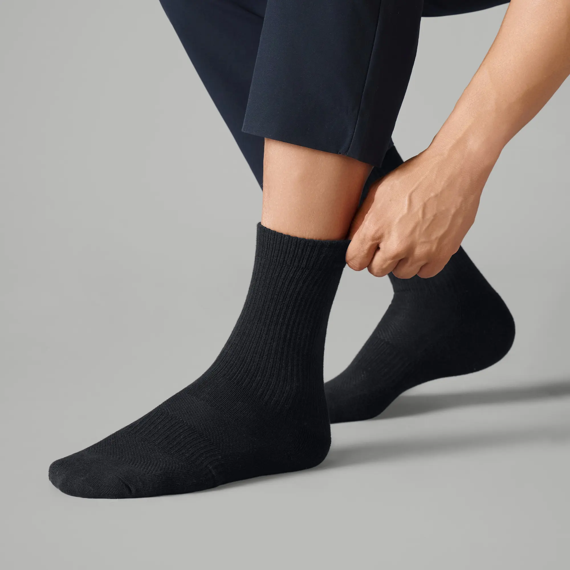 Crew-Length Socks - Pitch Black