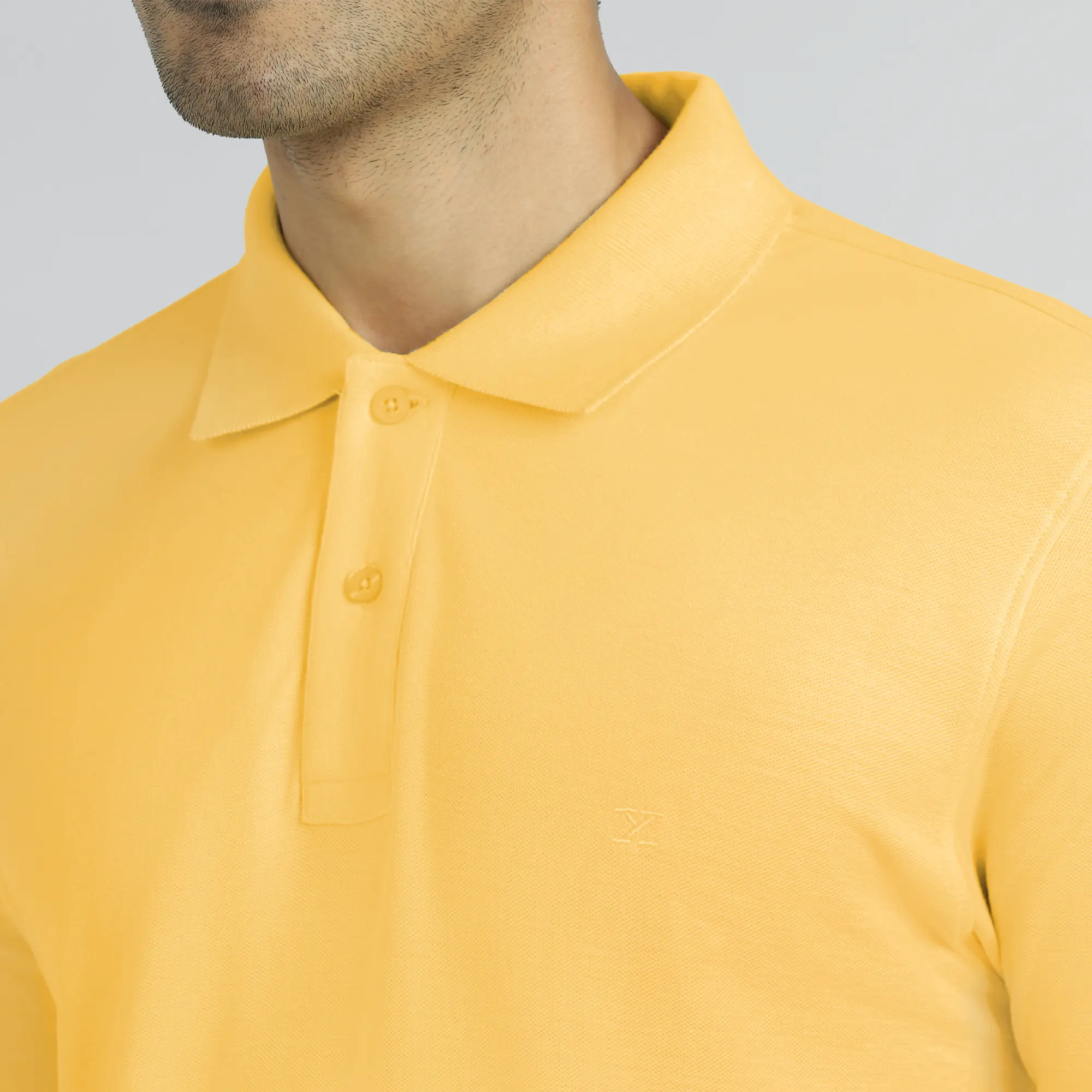 Element Combed Cotton Polo T-shirts Butter Yellow - Image 3