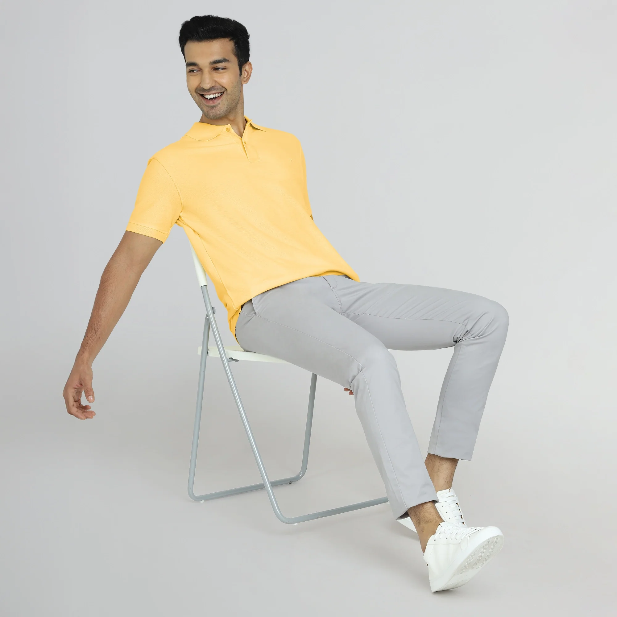 Element Combed Cotton Polo T-shirts Butter Yellow - Image 5