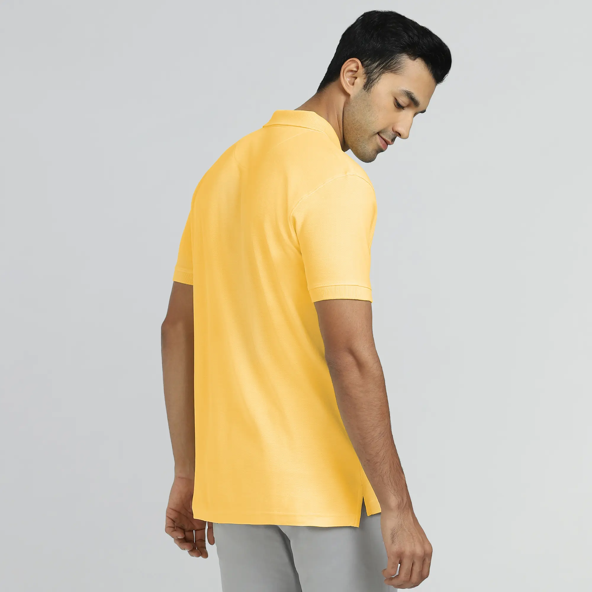 Element Combed Cotton Polo T-shirts Butter Yellow - Image 6