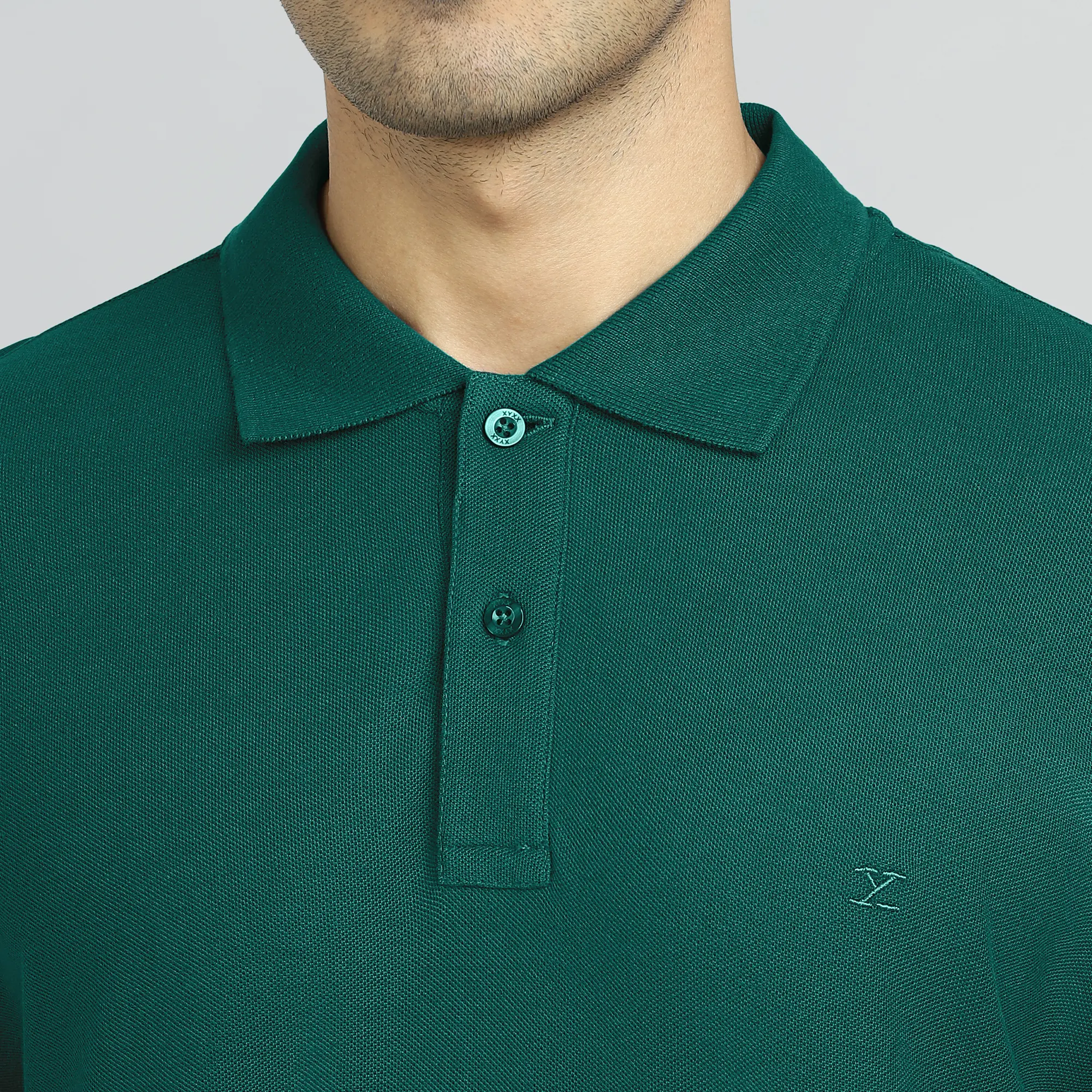 Element Combed Cotton Polo T-shirts Forest Green - Image 3