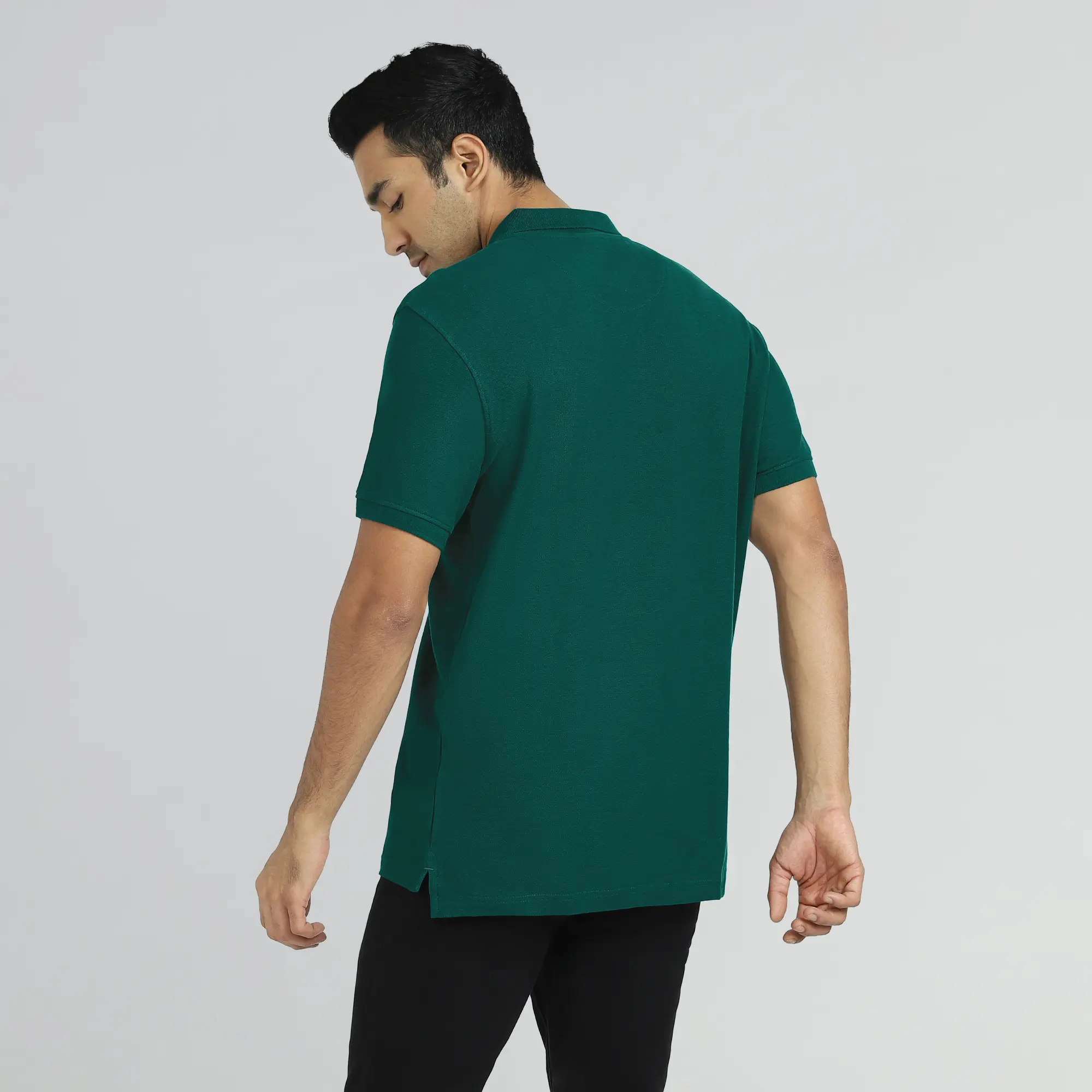Element Combed Cotton Polo T-shirts Forest Green - Image 6