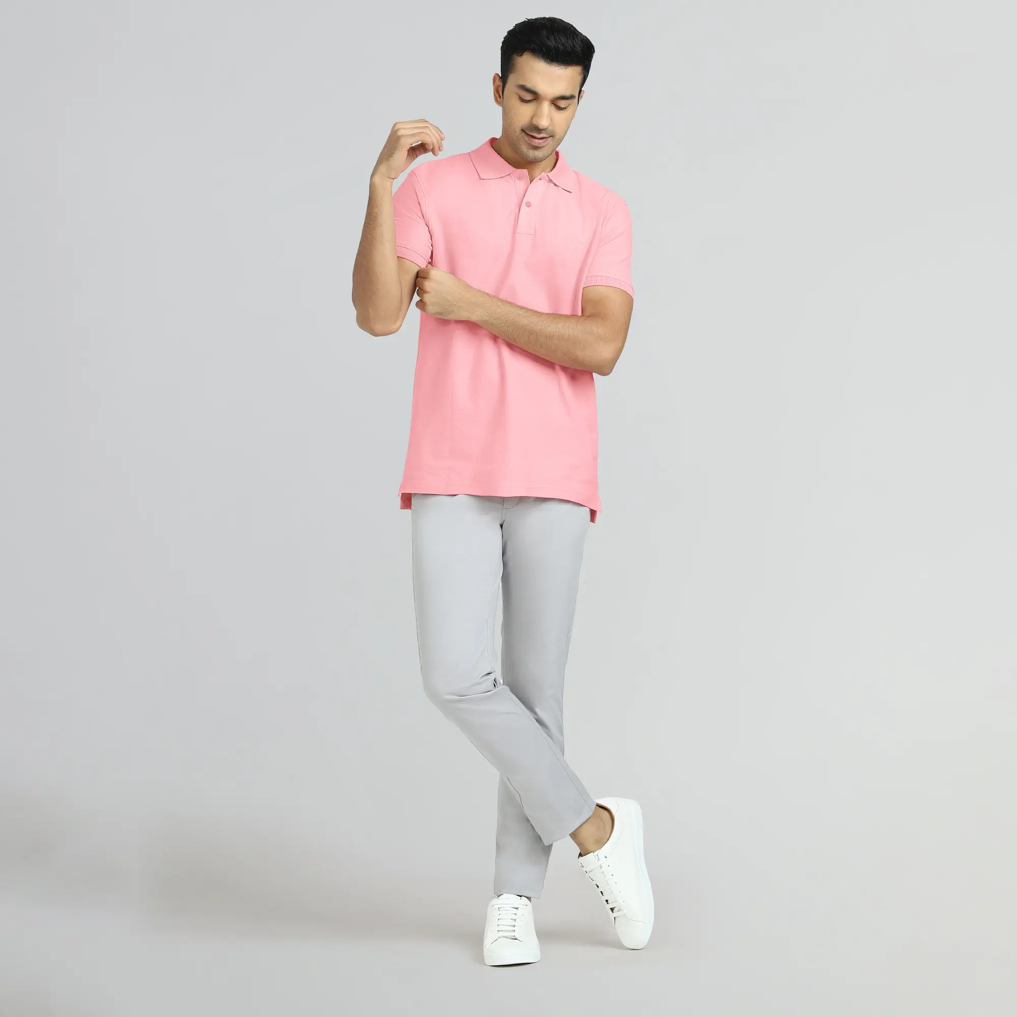 Element Combed Cotton Polo T-shirts French Pink - Image 4