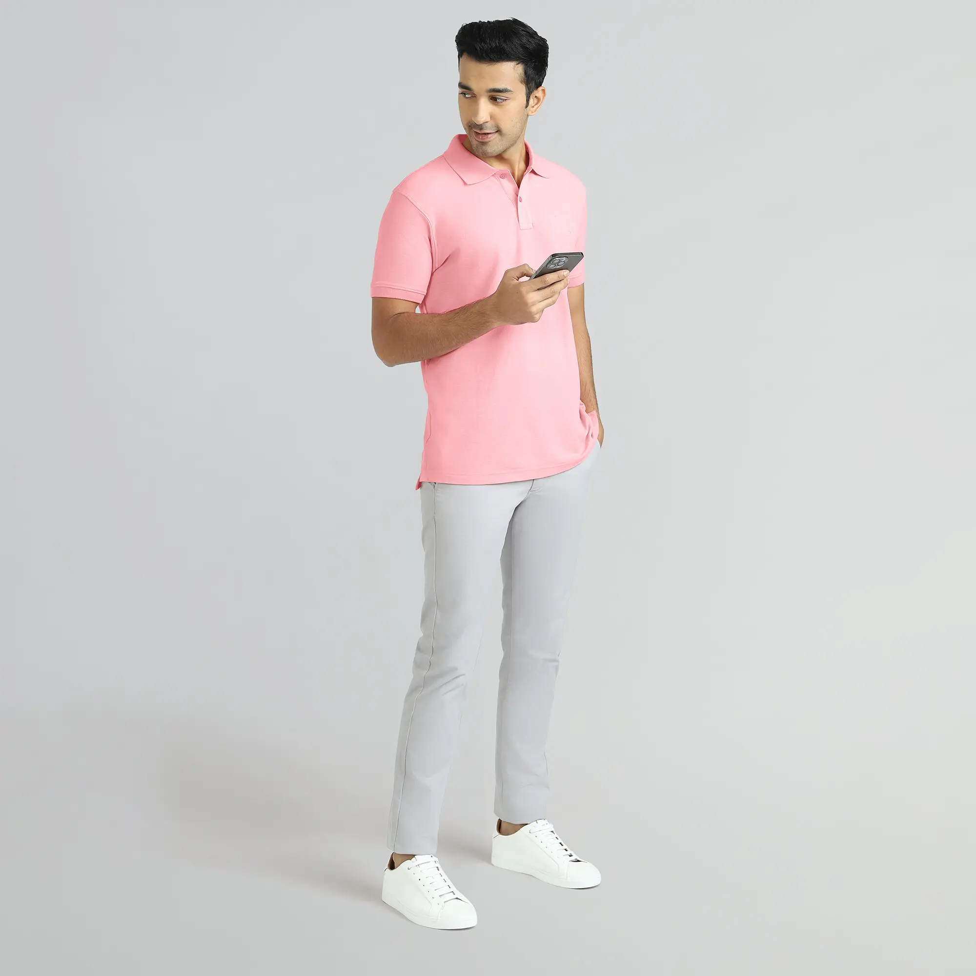 Element Combed Cotton Polo T-shirts French Pink - Image 5