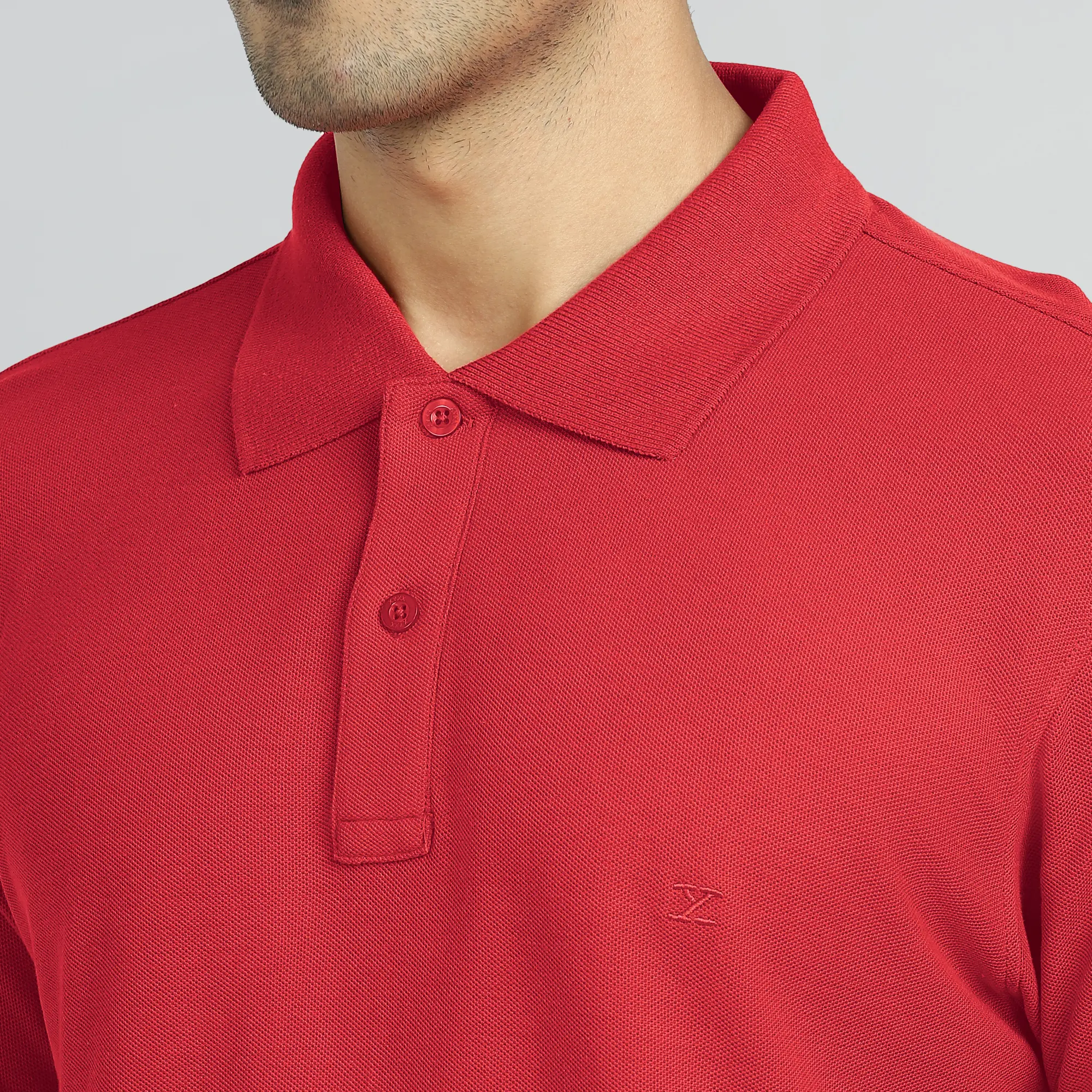 Element Combed Cotton Polo T-shirts Rio Red - Image 3