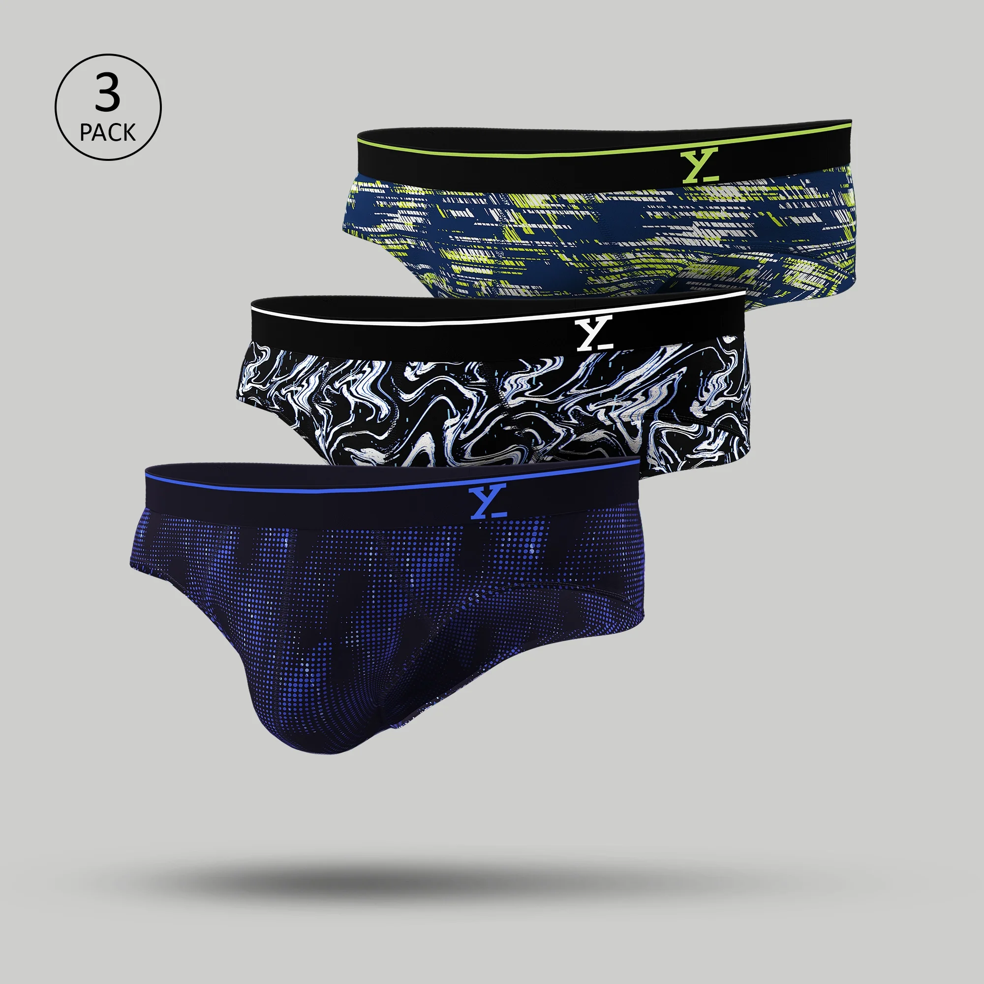 Flux Briefs Blue Green Black (Pack of 3)
