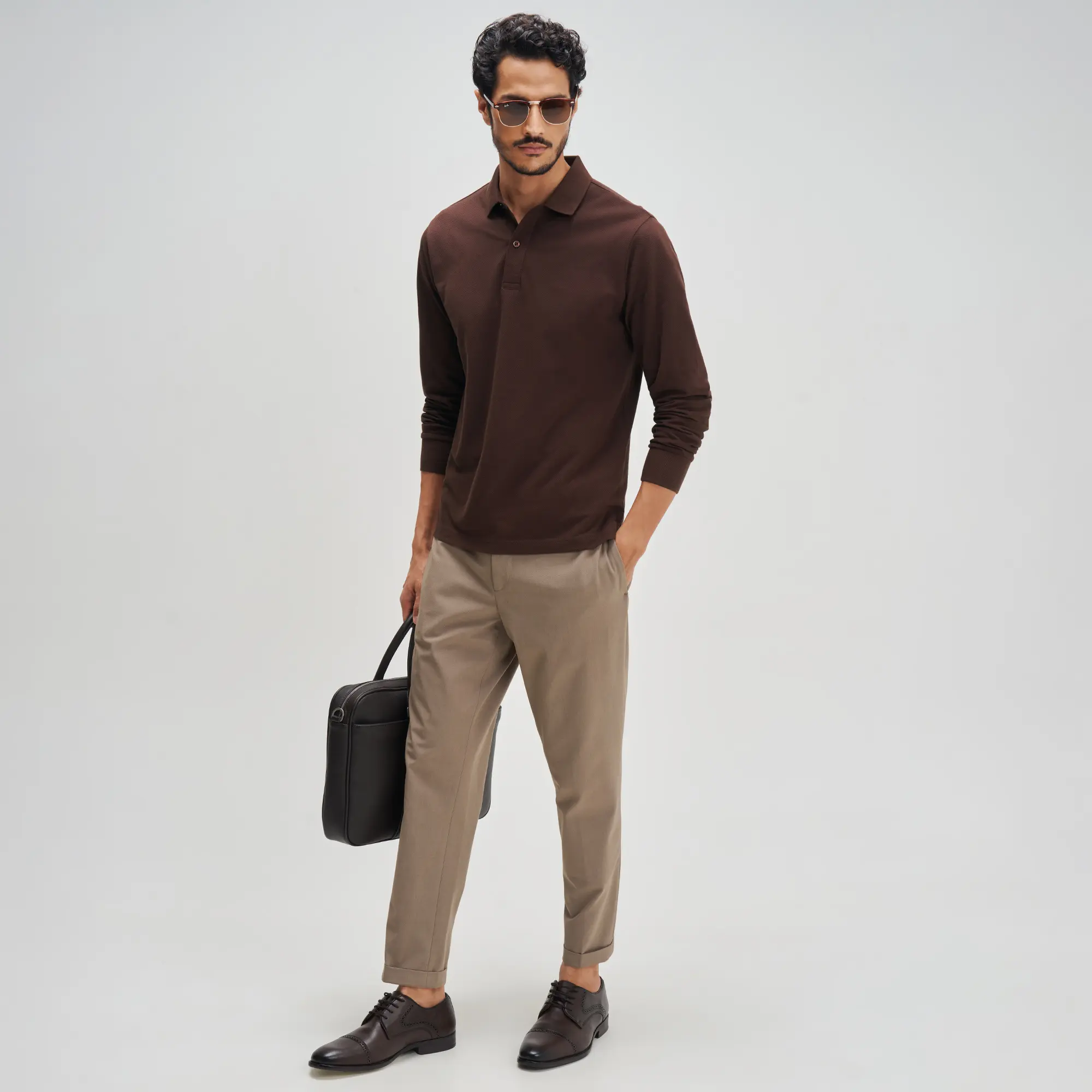 Full Sleeve Polo - Espresso Brown - Image 5