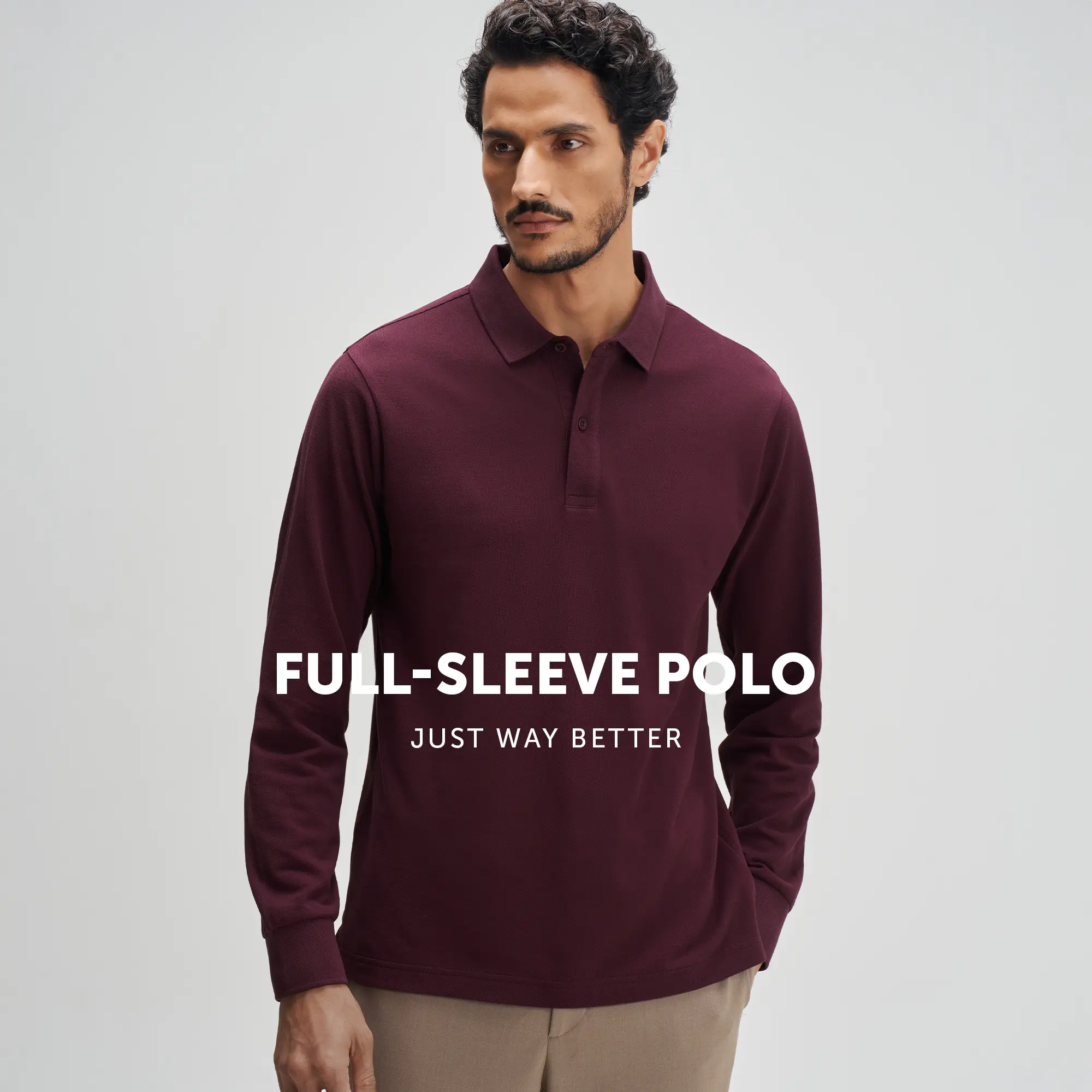 Full Sleeve Polo - Merlot Maroon - Image 2
