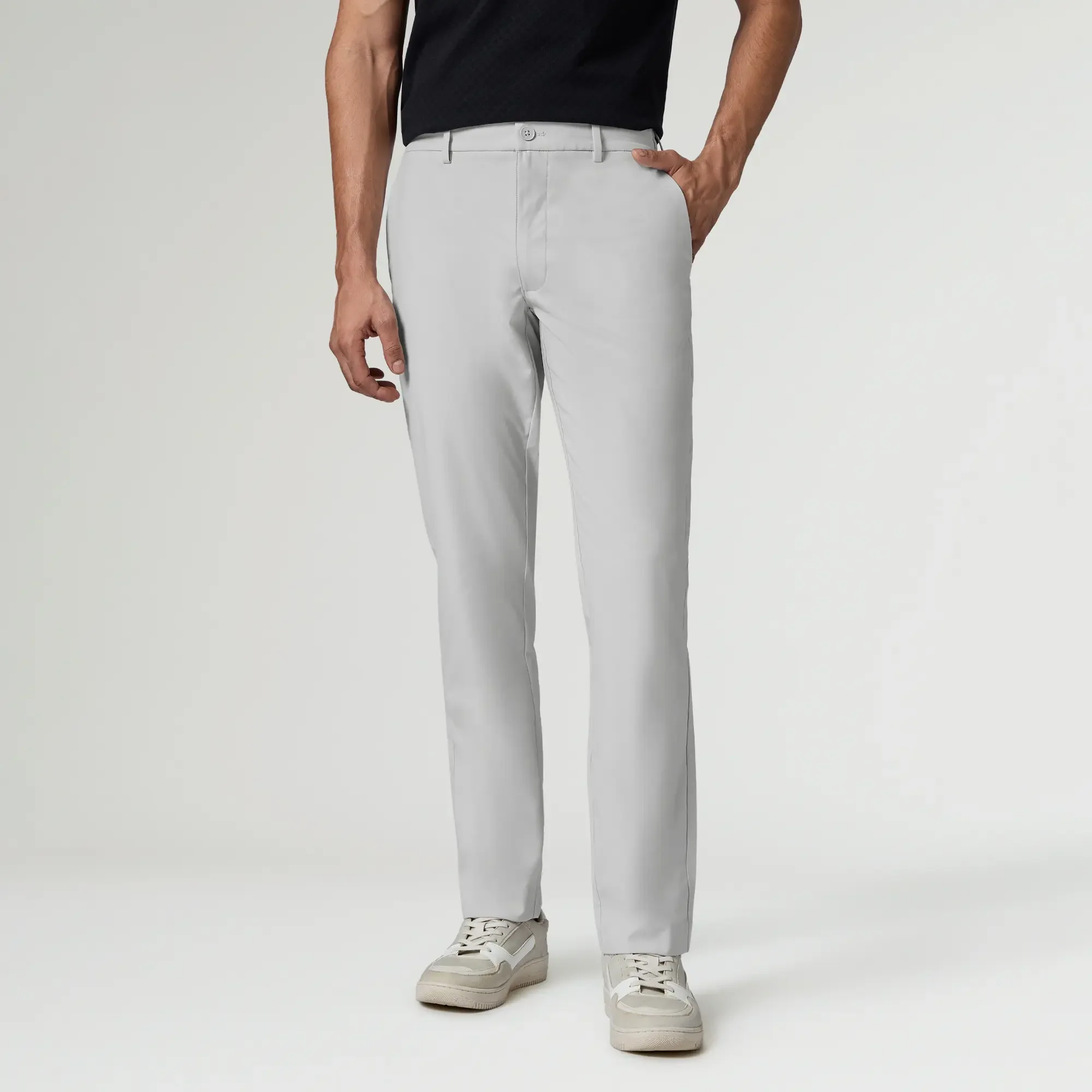 KINETIC: Soft Stretch Pants - Slim Fit Chrome White - Image 4