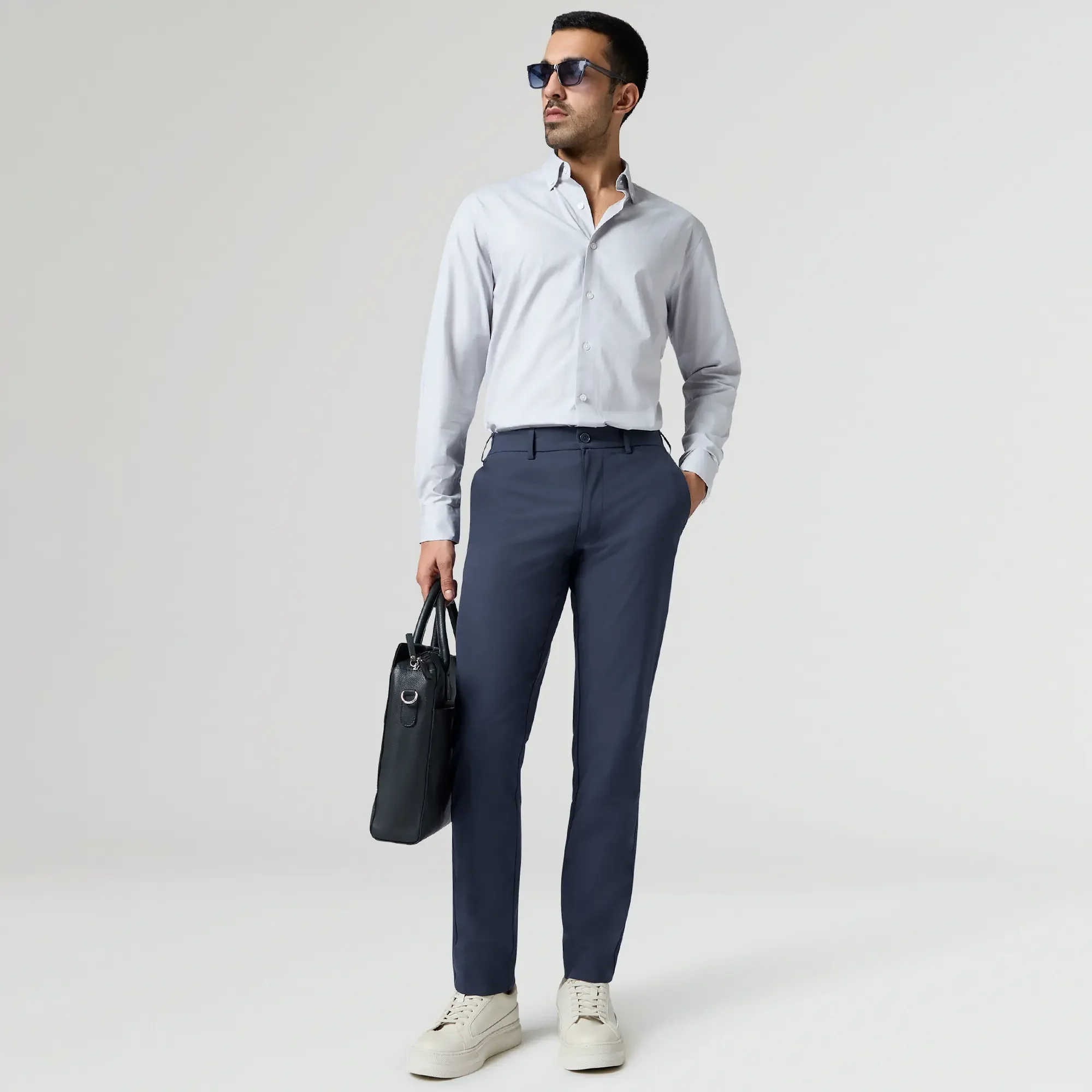KINETIC: Soft Stretch Pants - Slim Fit Midnight Blue - Image 3