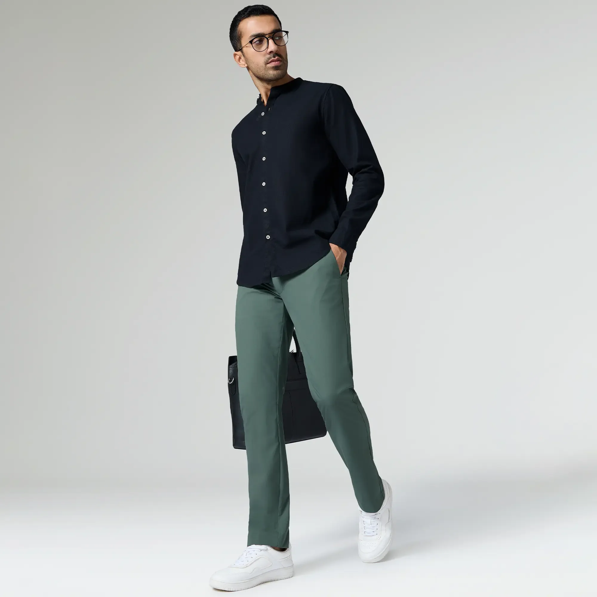 KINETIC: Soft Stretch Pants - Slim Fit Pine Green - Image 3
