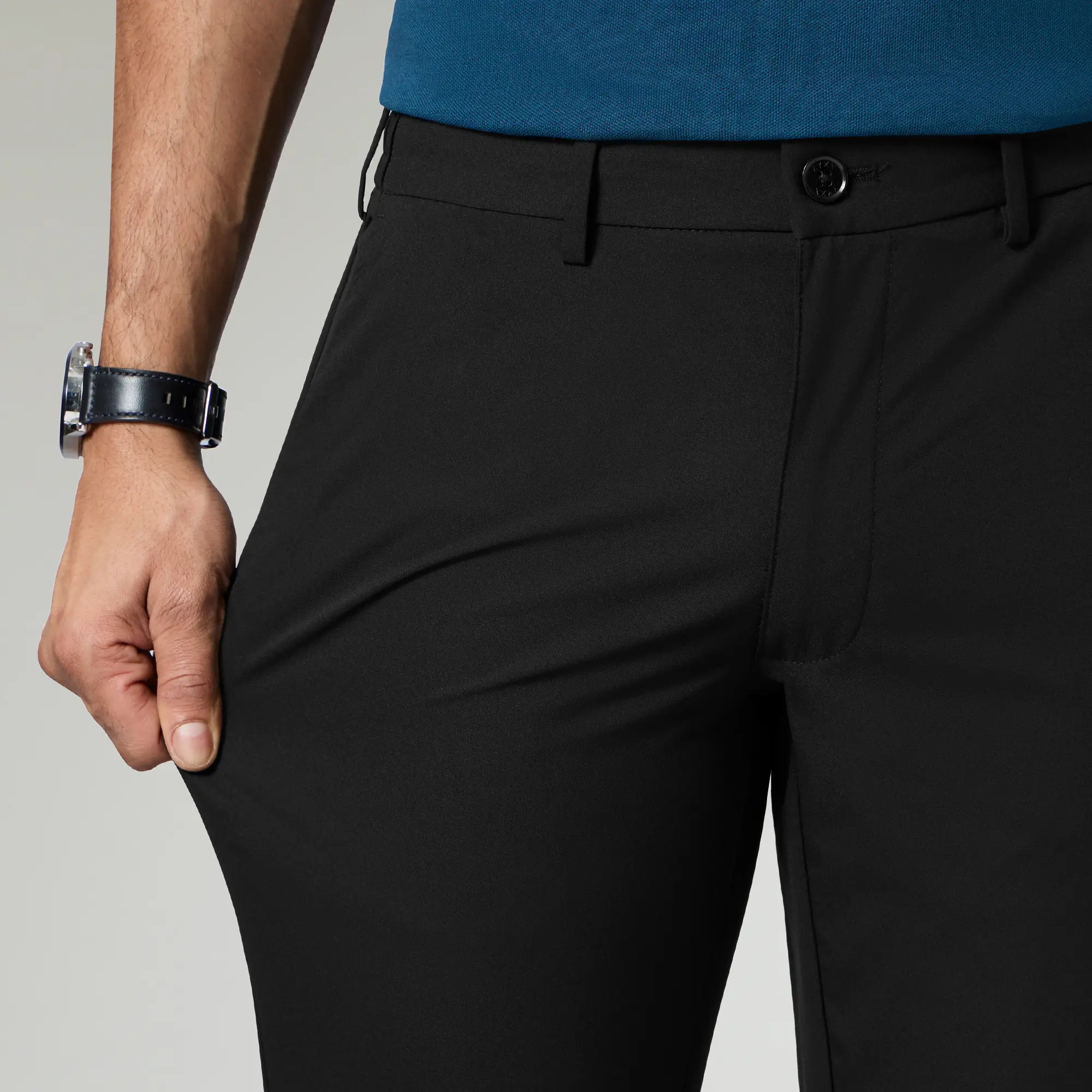 KINETIC: Soft Stretch Pants - Slim Fit Pitch Black - Image 5