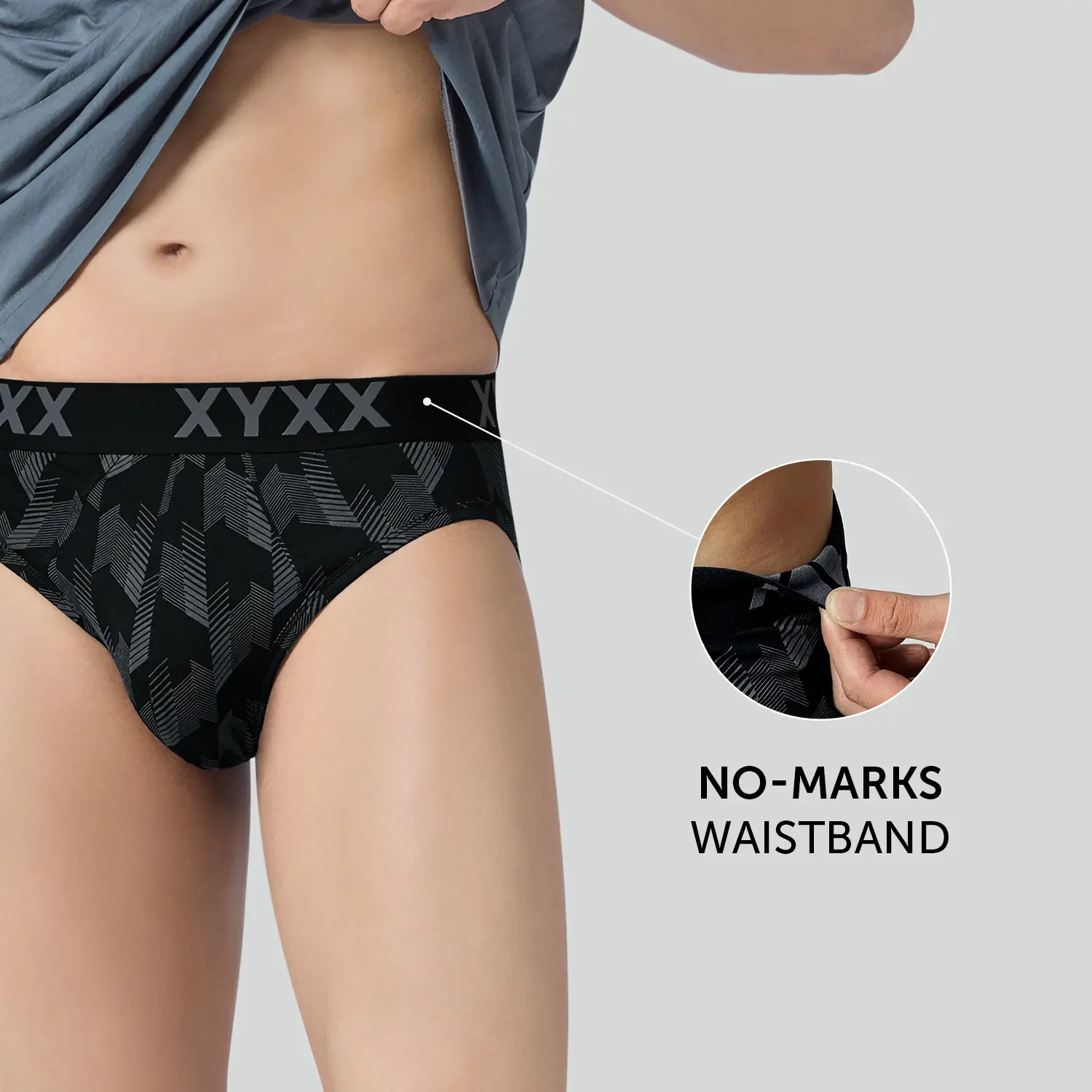Matrix Cotton-Modal Briefs Chevron Black - Image 5