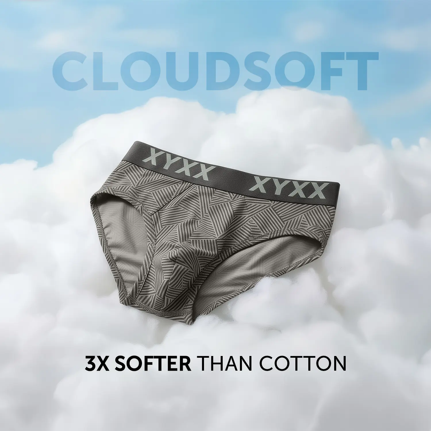 Matrix Cotton-Modal Briefs Linear Grey - Image 2