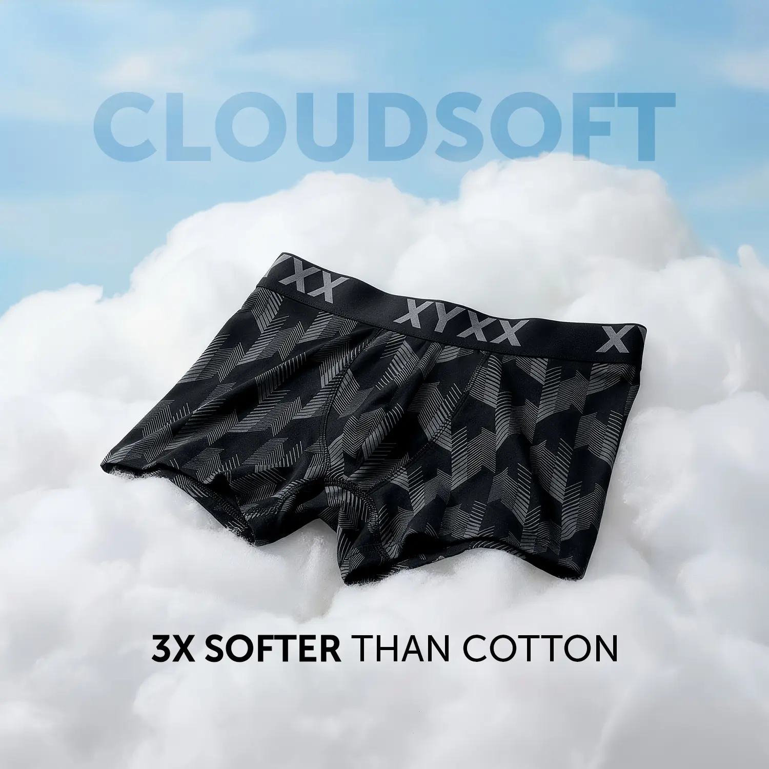 Matrix Cotton-Modal Trunks Chevron Black - Image 2