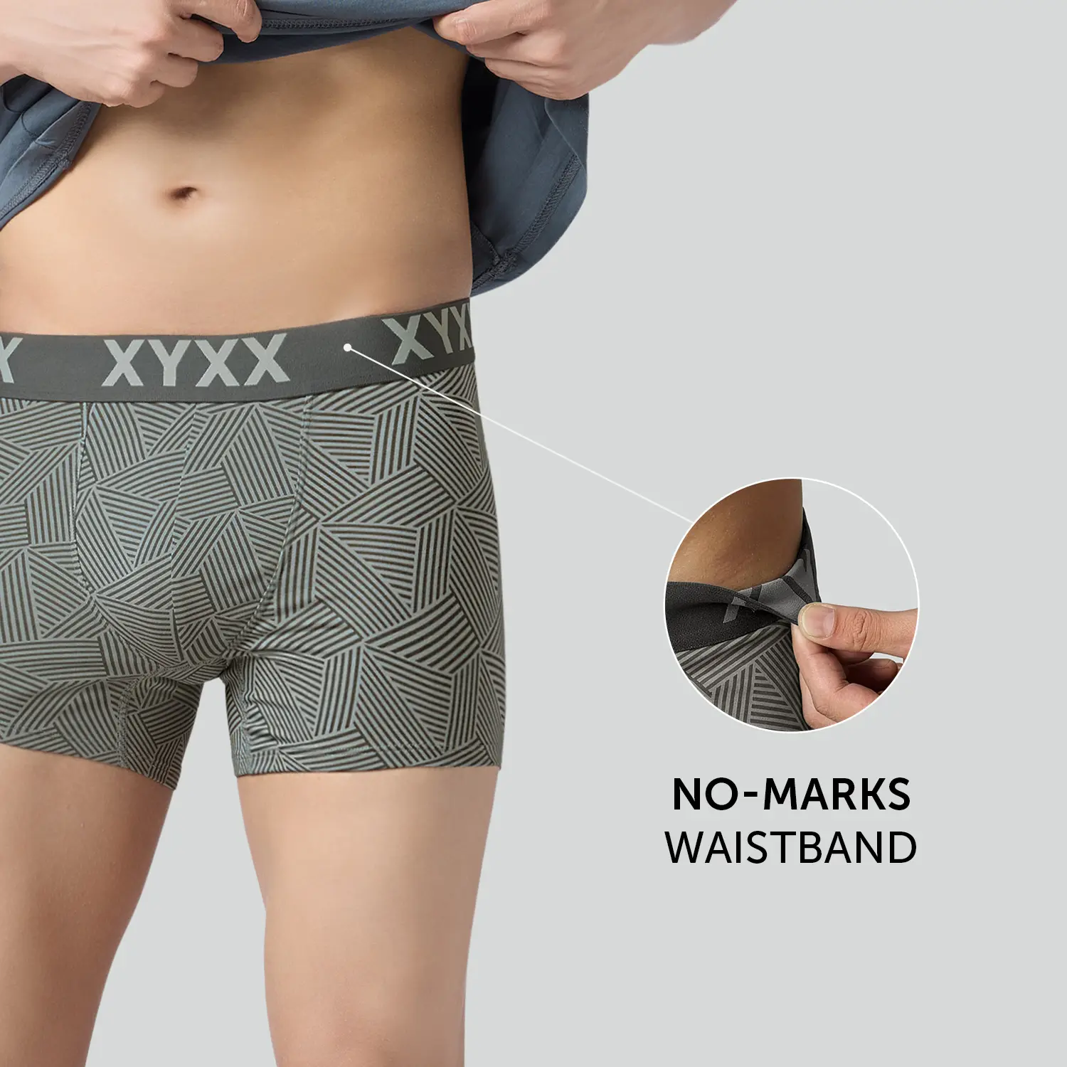 Matrix Cotton-Modal Trunks Linear Grey - Image 5