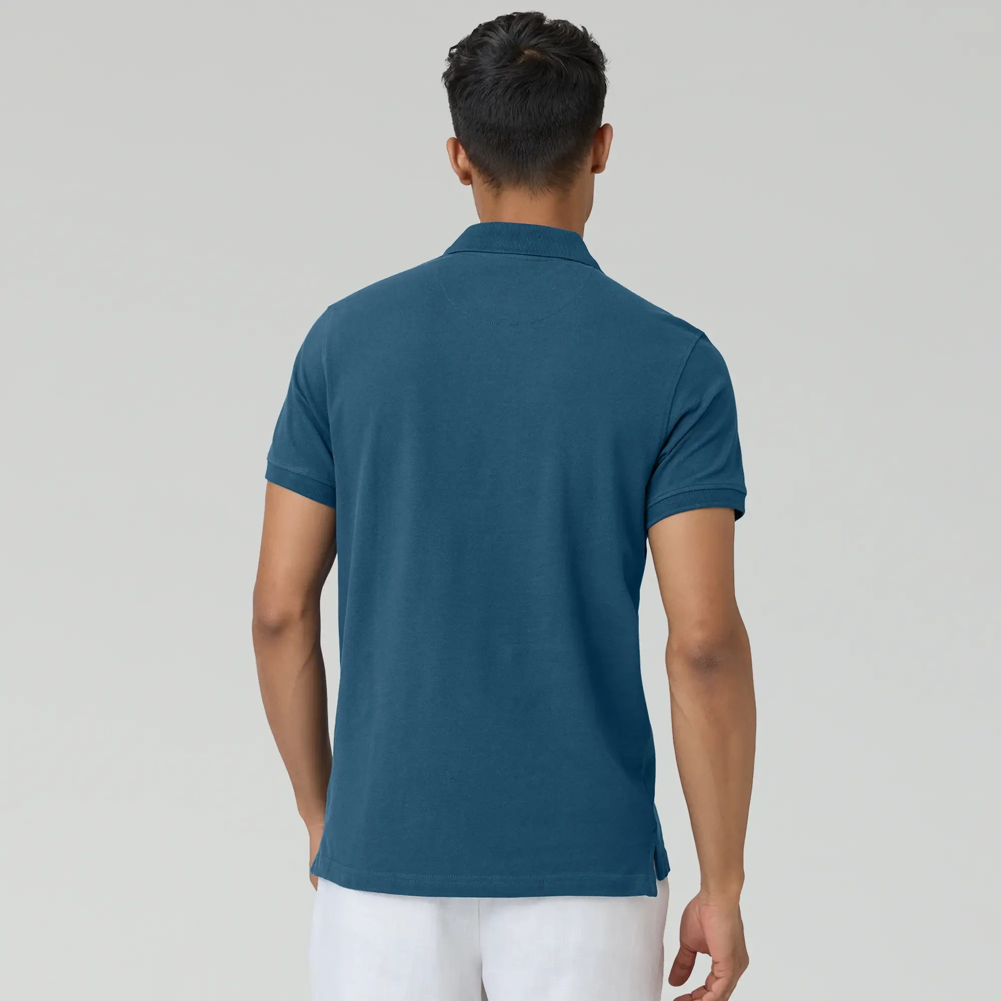 Nova Combed Cotton Polo T-shirts Isle Blue - Image 5