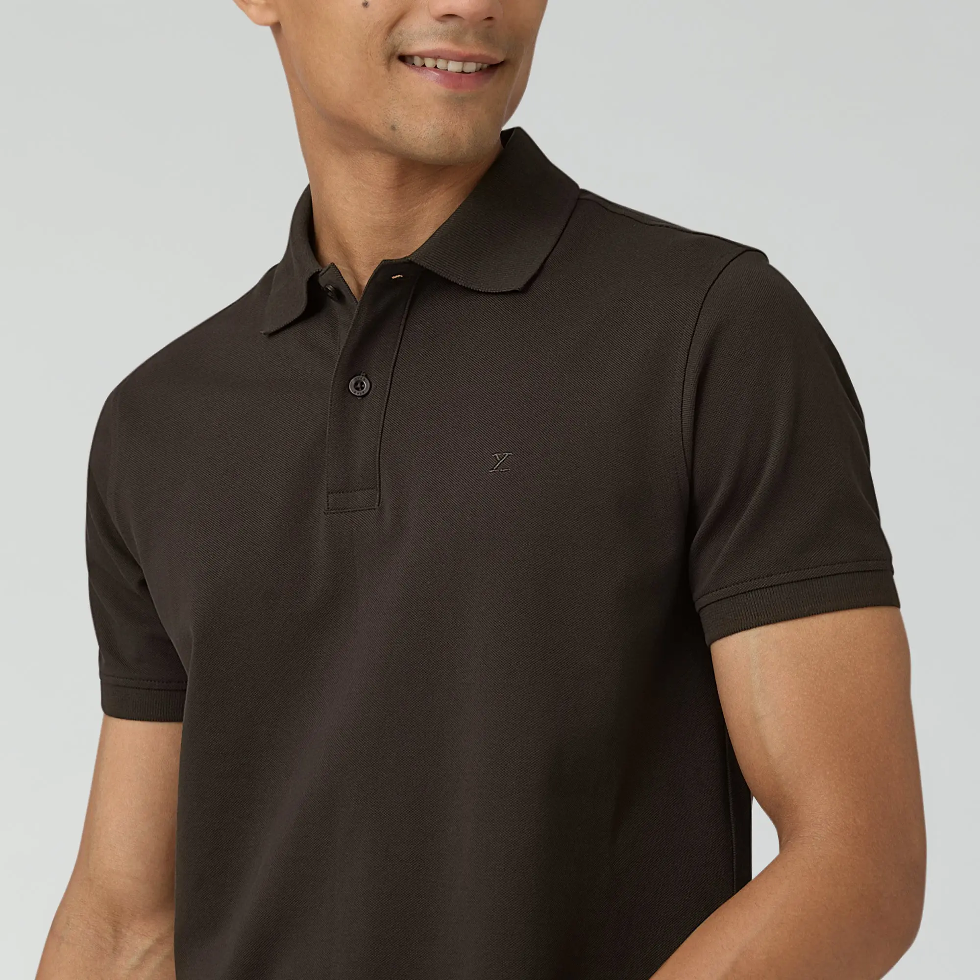 Nova Combed Cotton Polo T-shirts Mocha Brown - Image 5