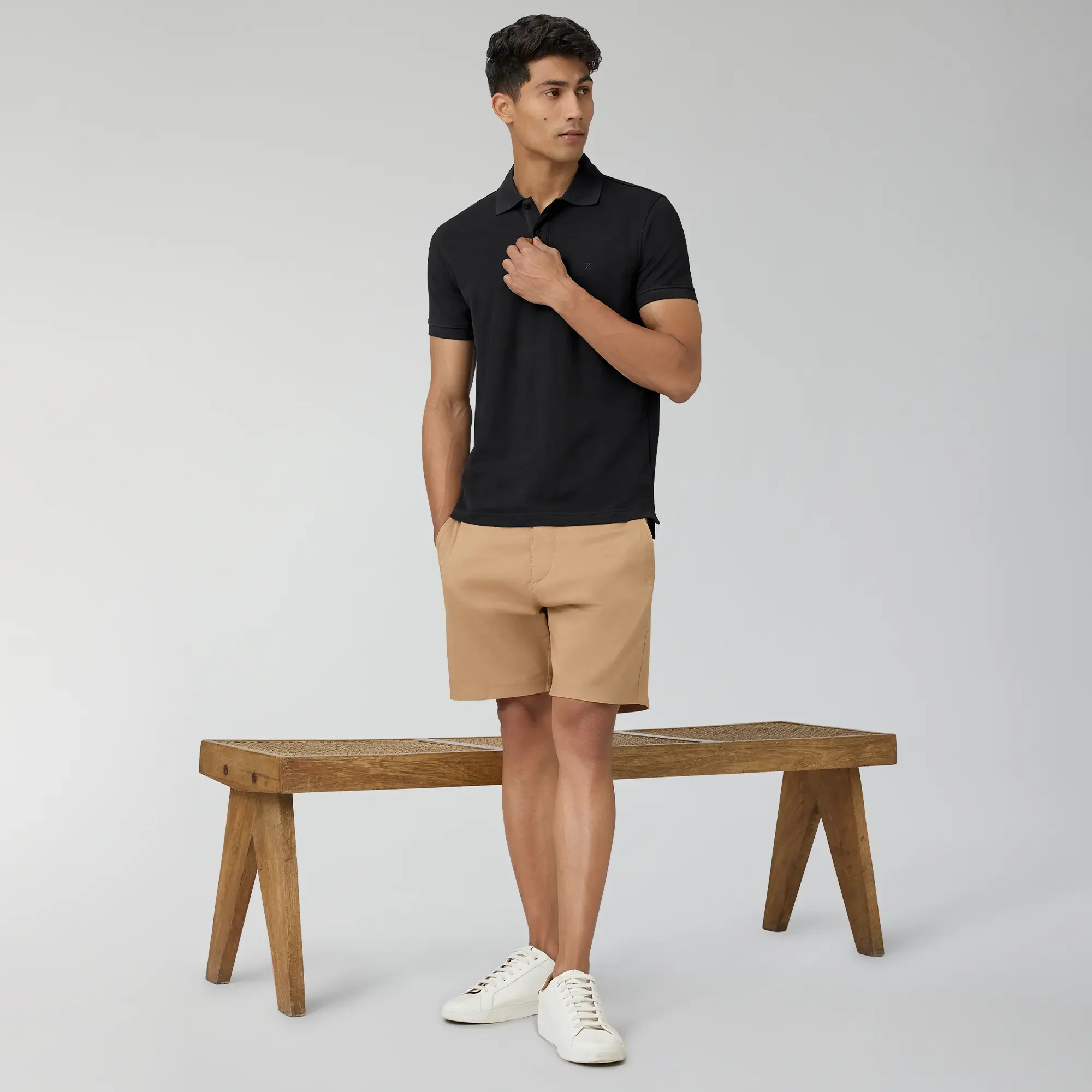 Nova Combed Cotton Polo T-shirts Pitch Black - Image 3