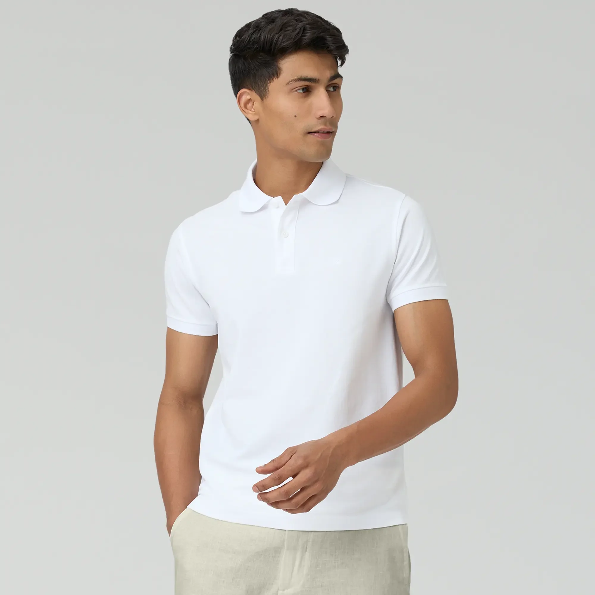 Nova Combed Cotton Polo T-shirts Polar White - Image 3