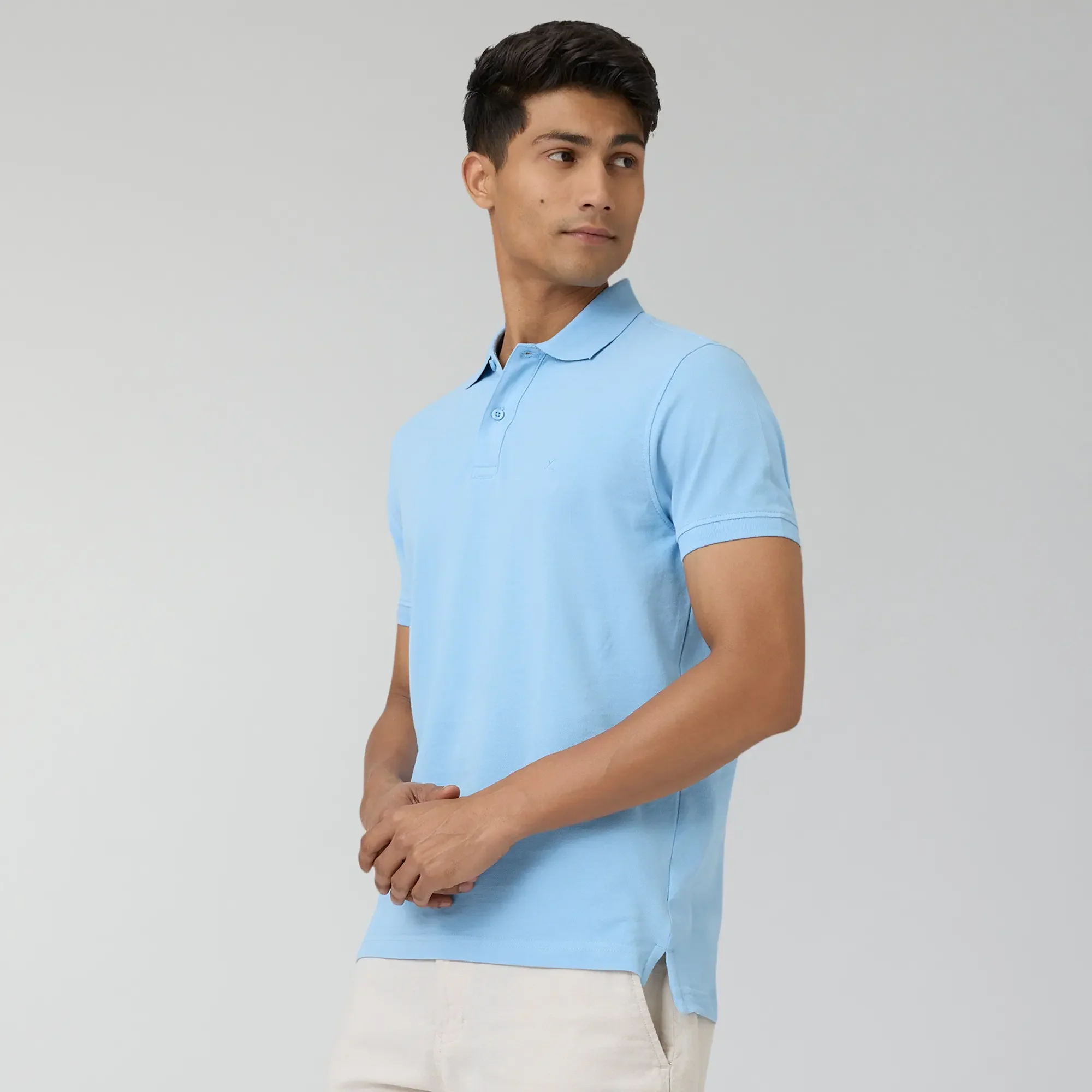 Nova Combed Cotton Polo T-shirts Sky Blue - Image 4