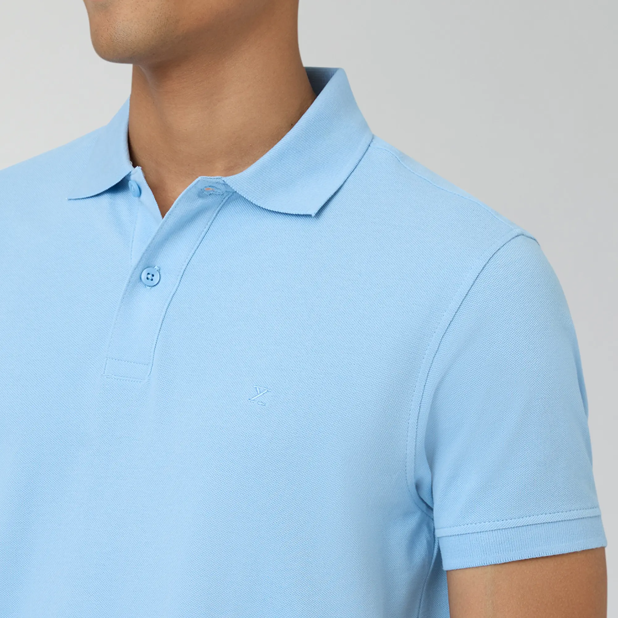 Nova Combed Cotton Polo T-shirts Sky Blue - Image 5