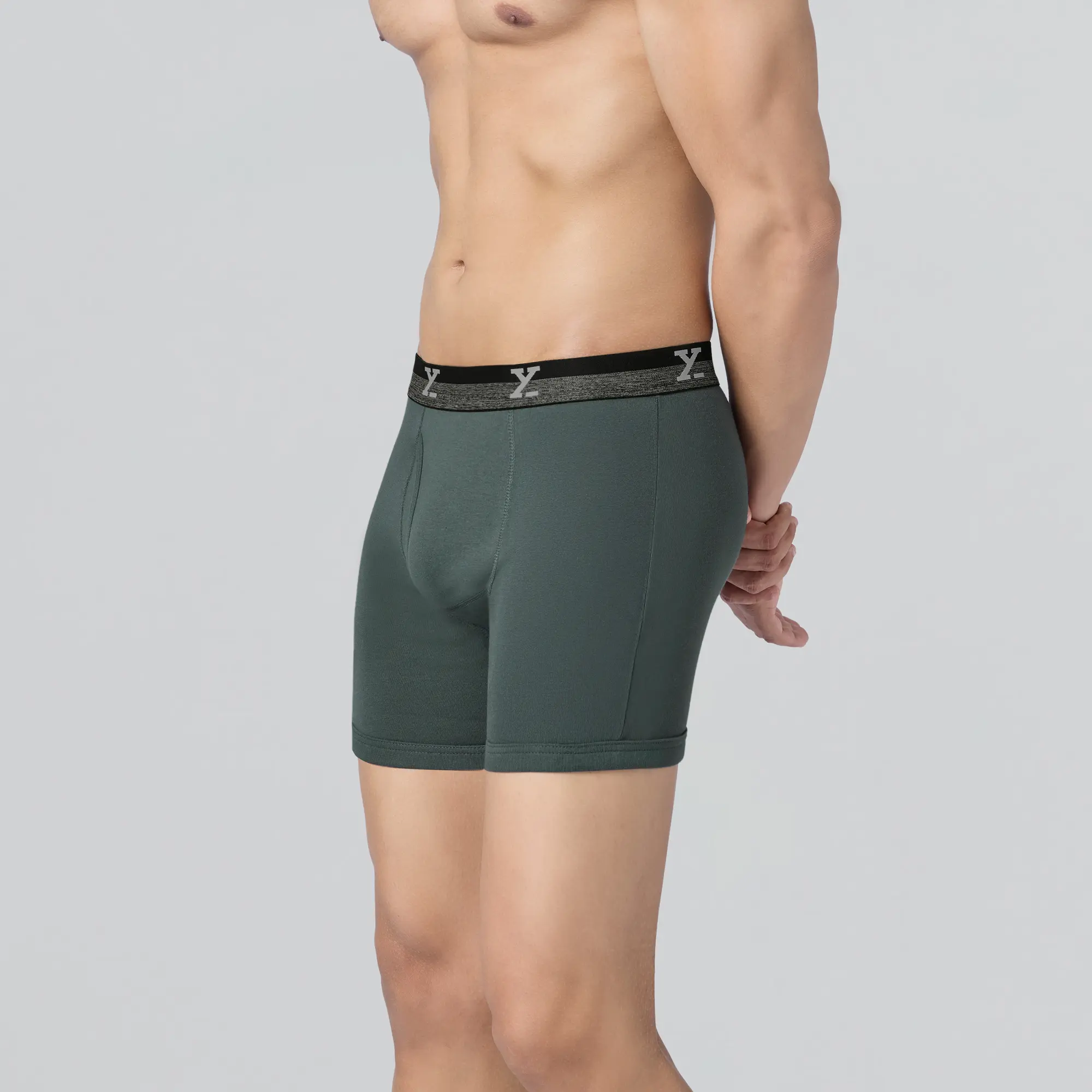 Nova Cotton Boxer Briefs (Outer Elastic) - Anchor Grey - Image 5