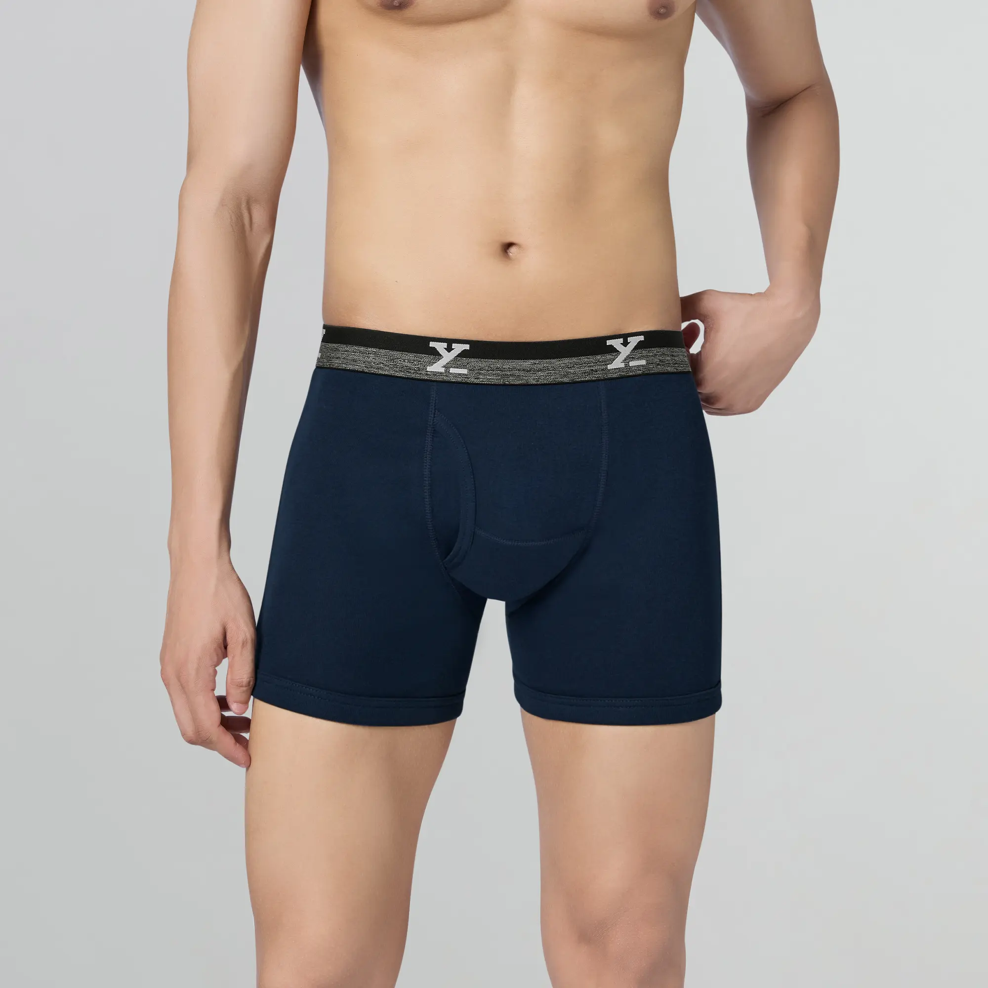 Nova Cotton Boxer Briefs (Outer Elastic) - Midnight Blue