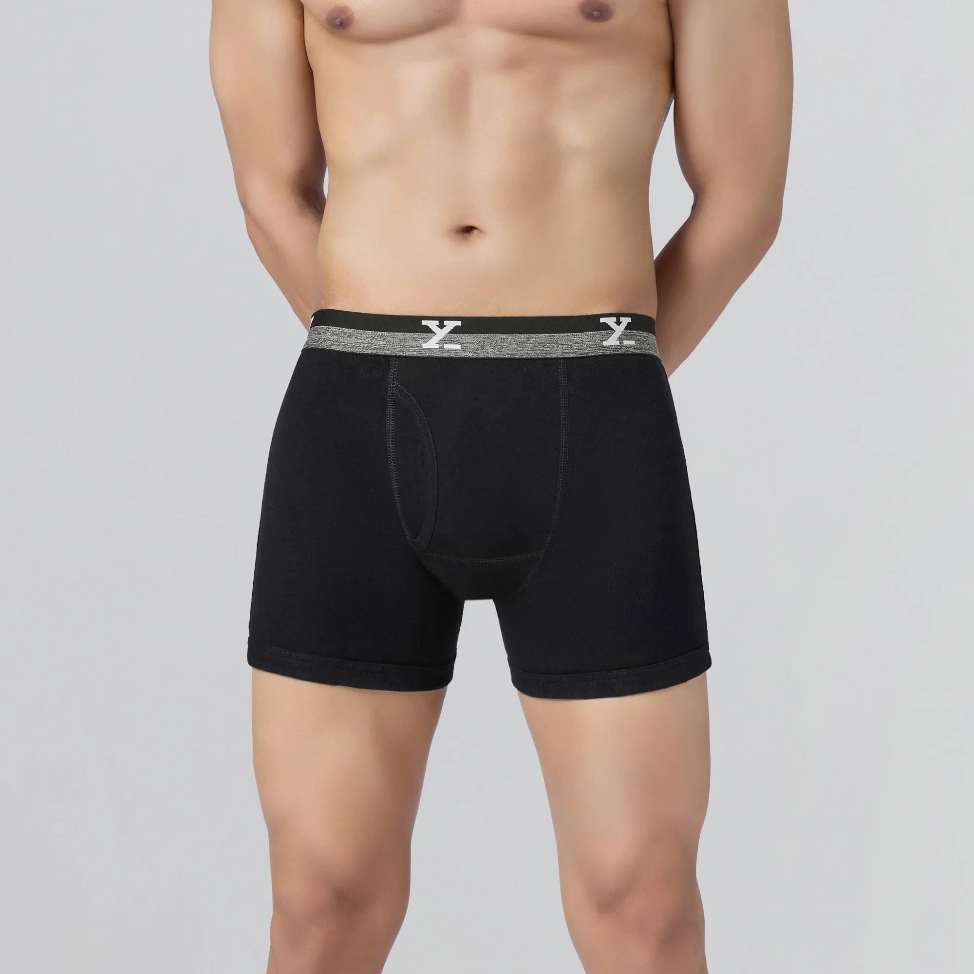Nova Cotton Boxer Briefs (Outer Elastic) - Storm Grey