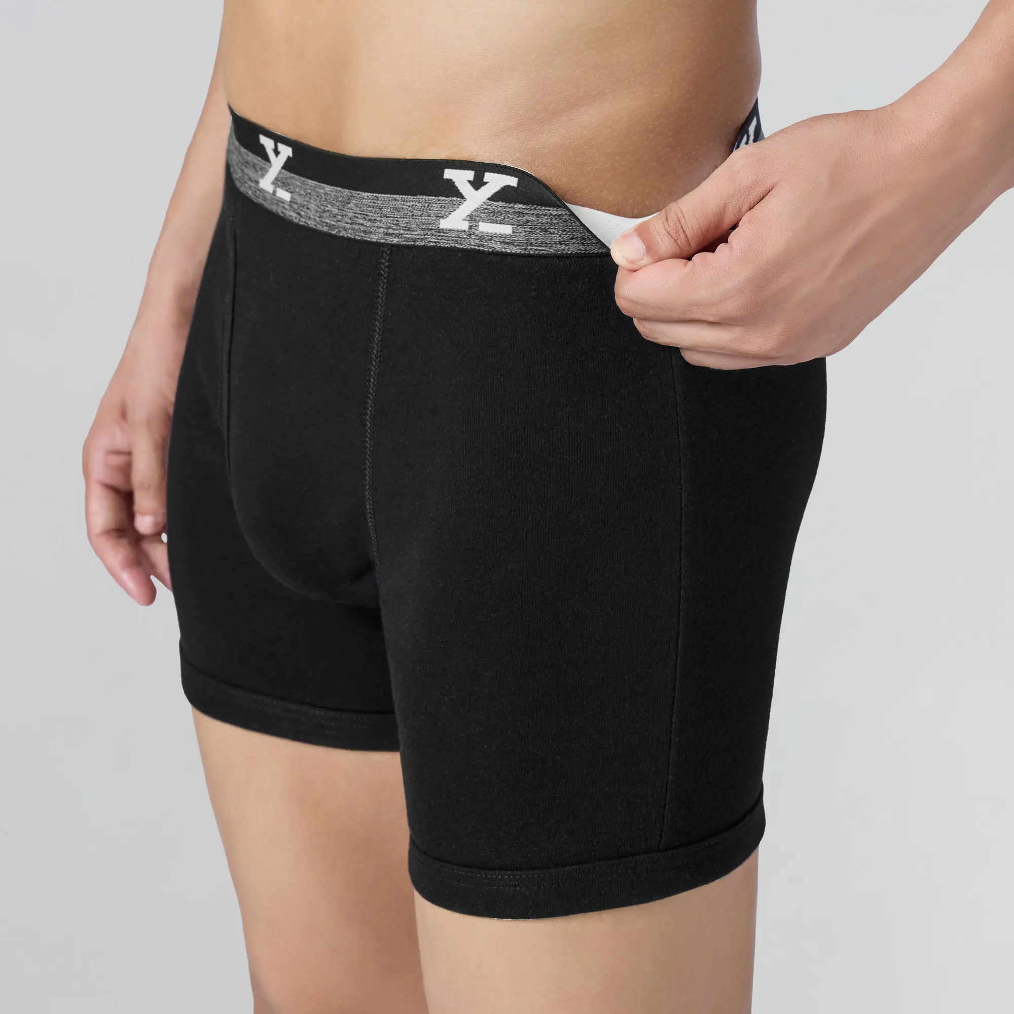 Nova Cotton Boxer Briefs (Outer Elastic) - Storm Grey - Image 4