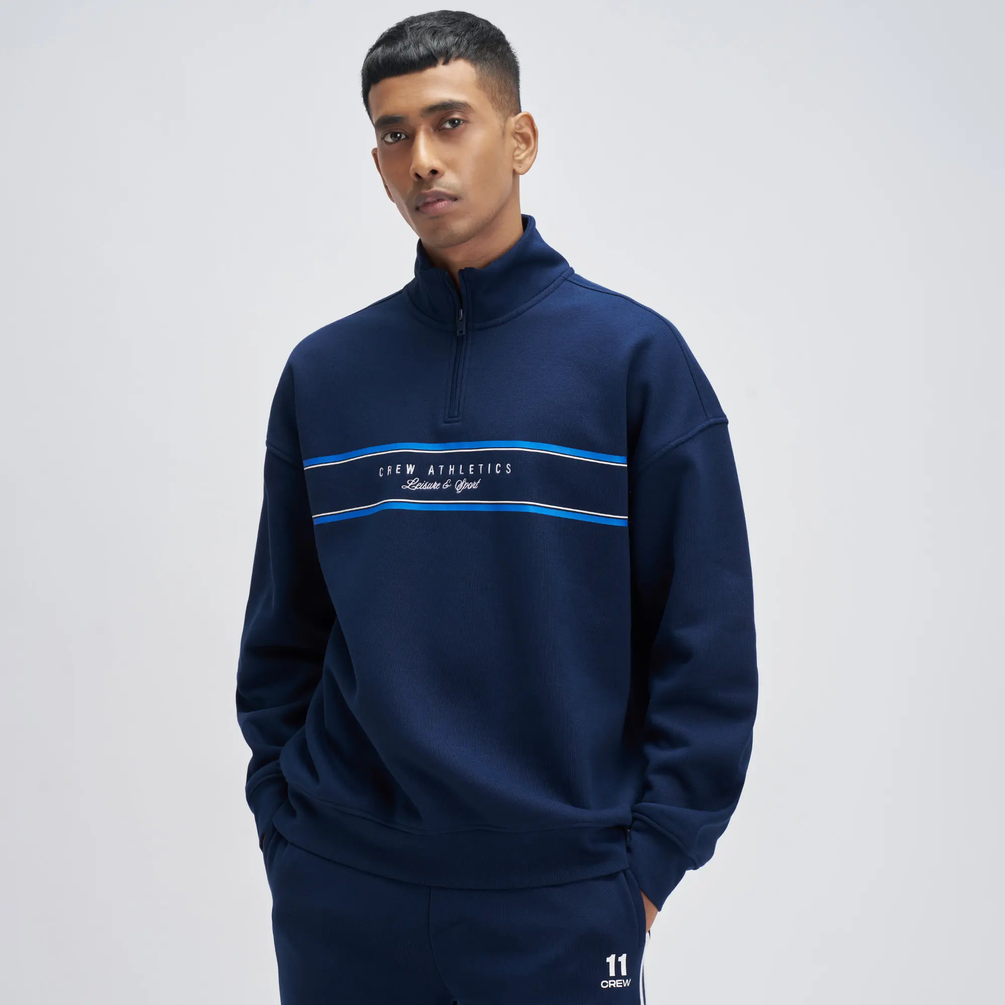 Crew Oversized Half-Zip Sweatshirt - Blue Nights