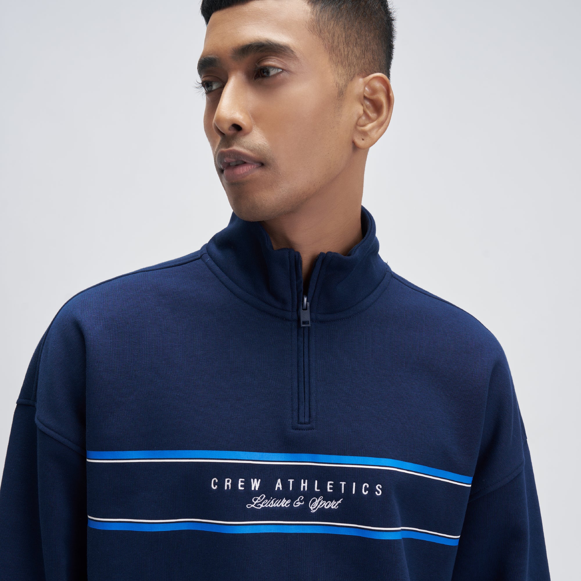 Crew Oversized Half-Zip Sweatshirt - Blue Nights - Image 5