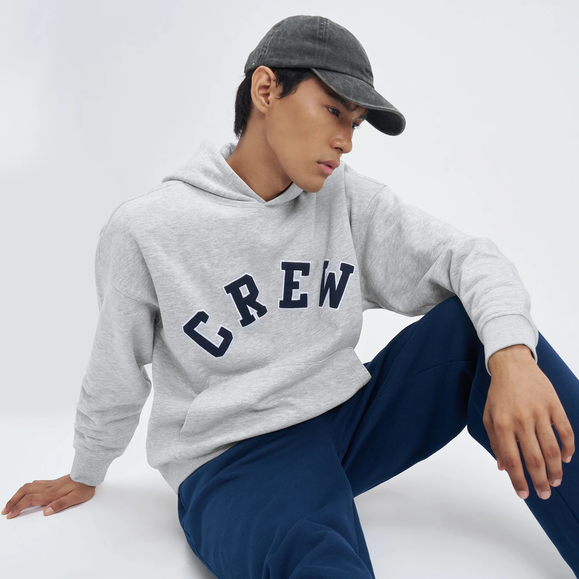 Crew Oversized Hoodie - Concrete Grey - Image 4