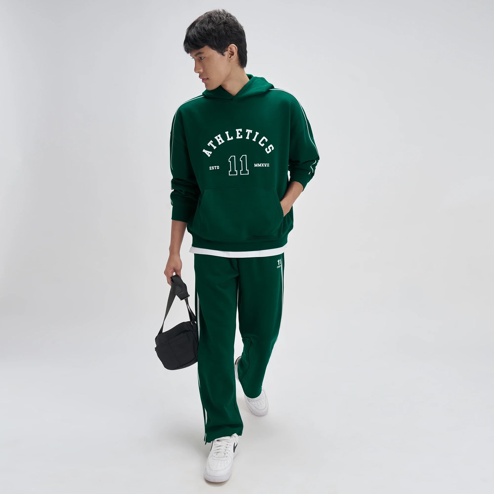 Oversized Hoodie and Sweatpants Co-ord Set Ivy Green - Image 2