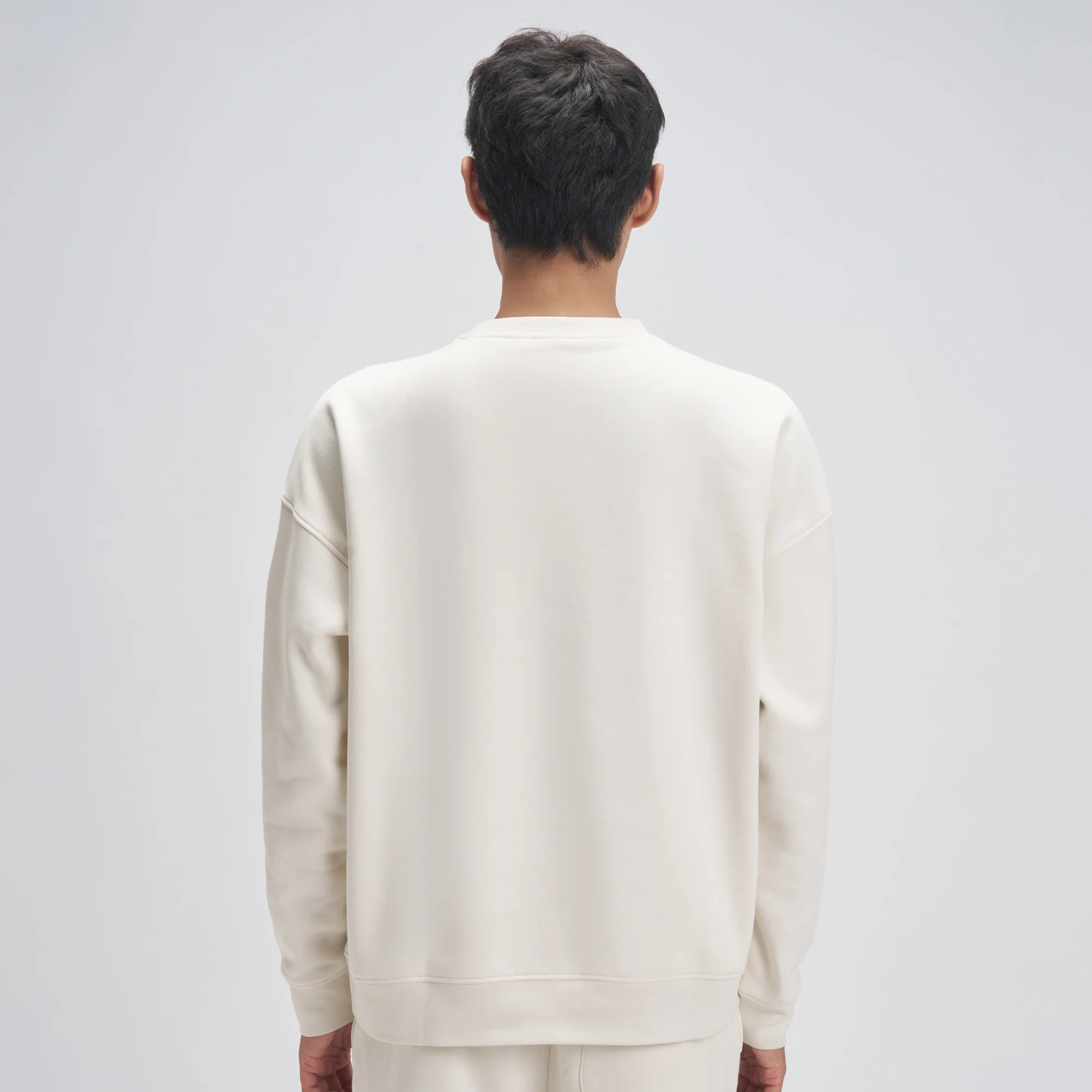 Crew Oversized Round Neck Sweatshirt - Frost White - Image 5