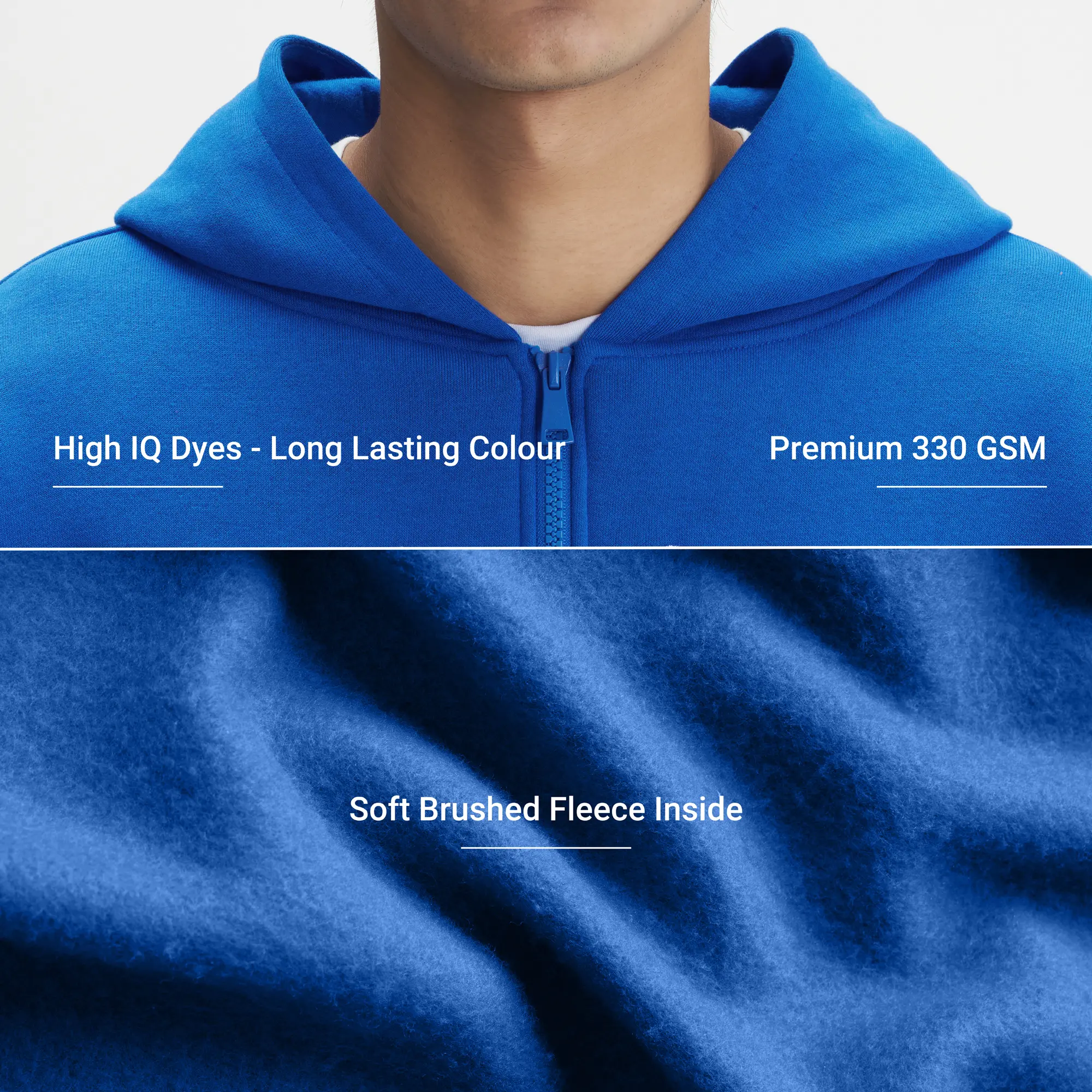 Crew Oversized Zipper Hoodie - Campus Blue - Image 2