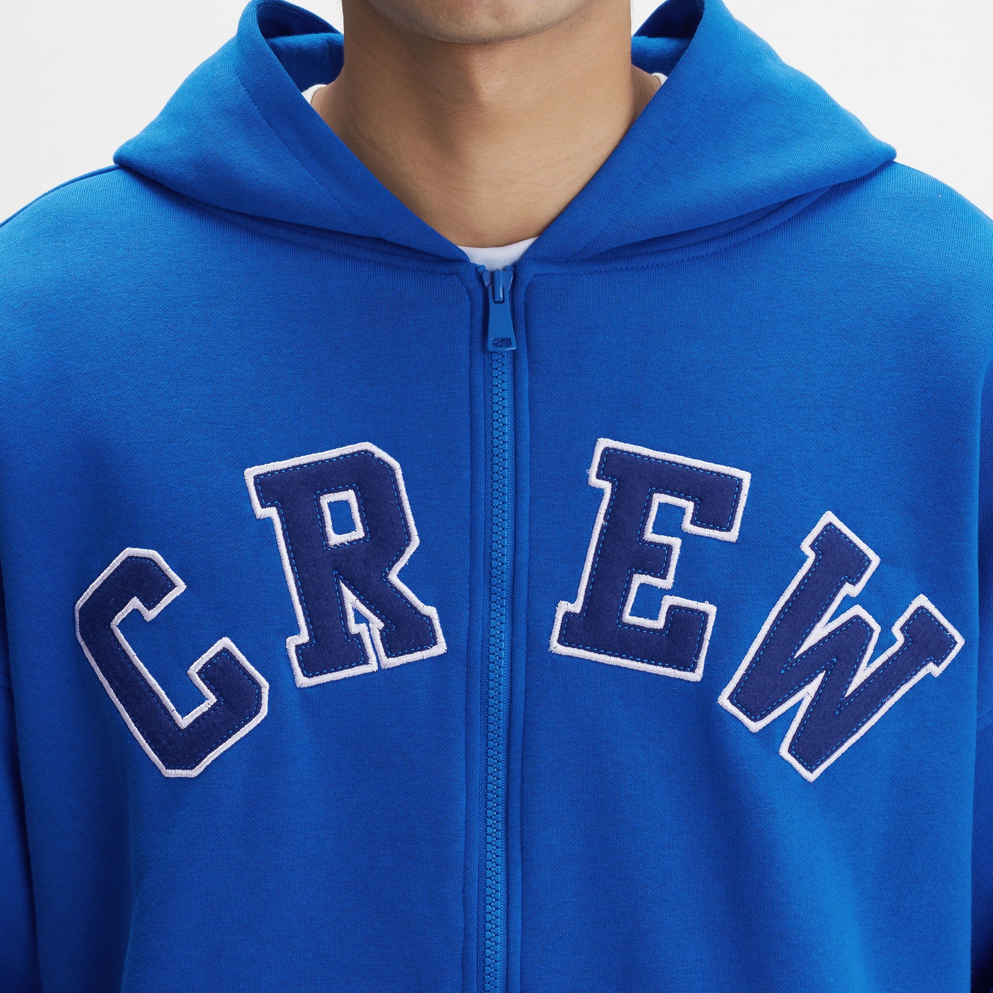 Crew Oversized Zipper Hoodie - Campus Blue - Image 5