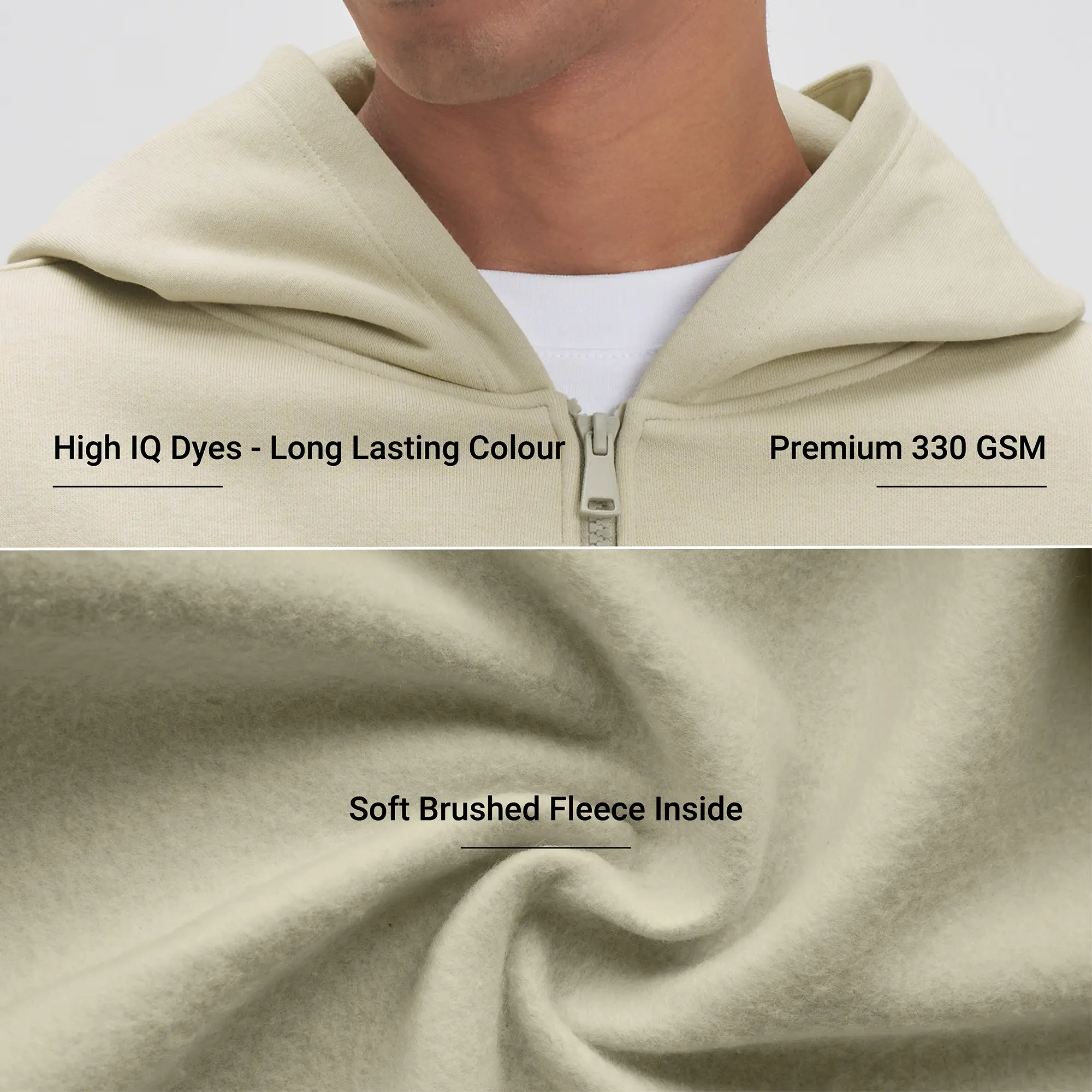 Crew Oversized Zipper Hoodie - Minted Grey - Image 2