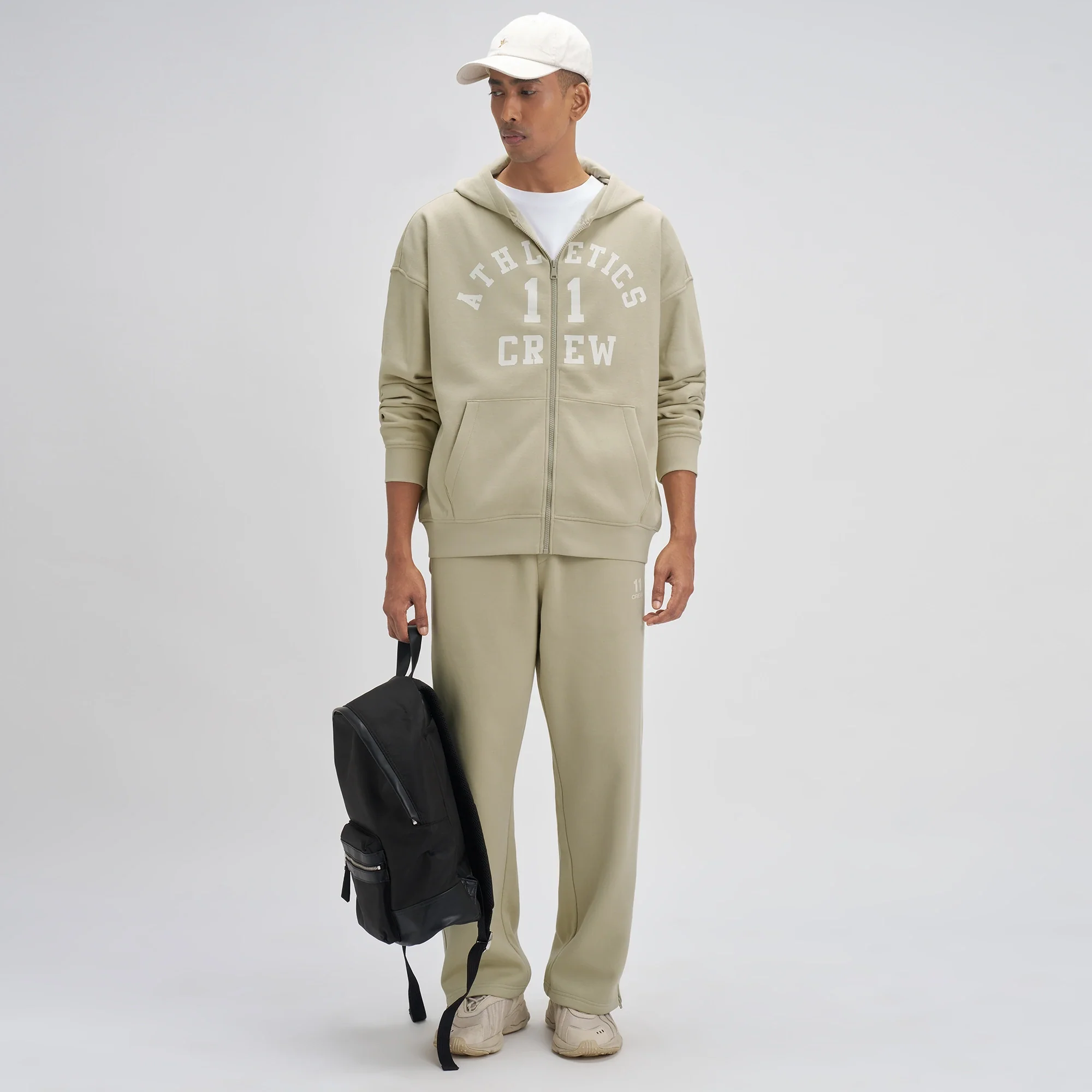 Crew Oversized Zipper Hoodie - Minted Grey - Image 4