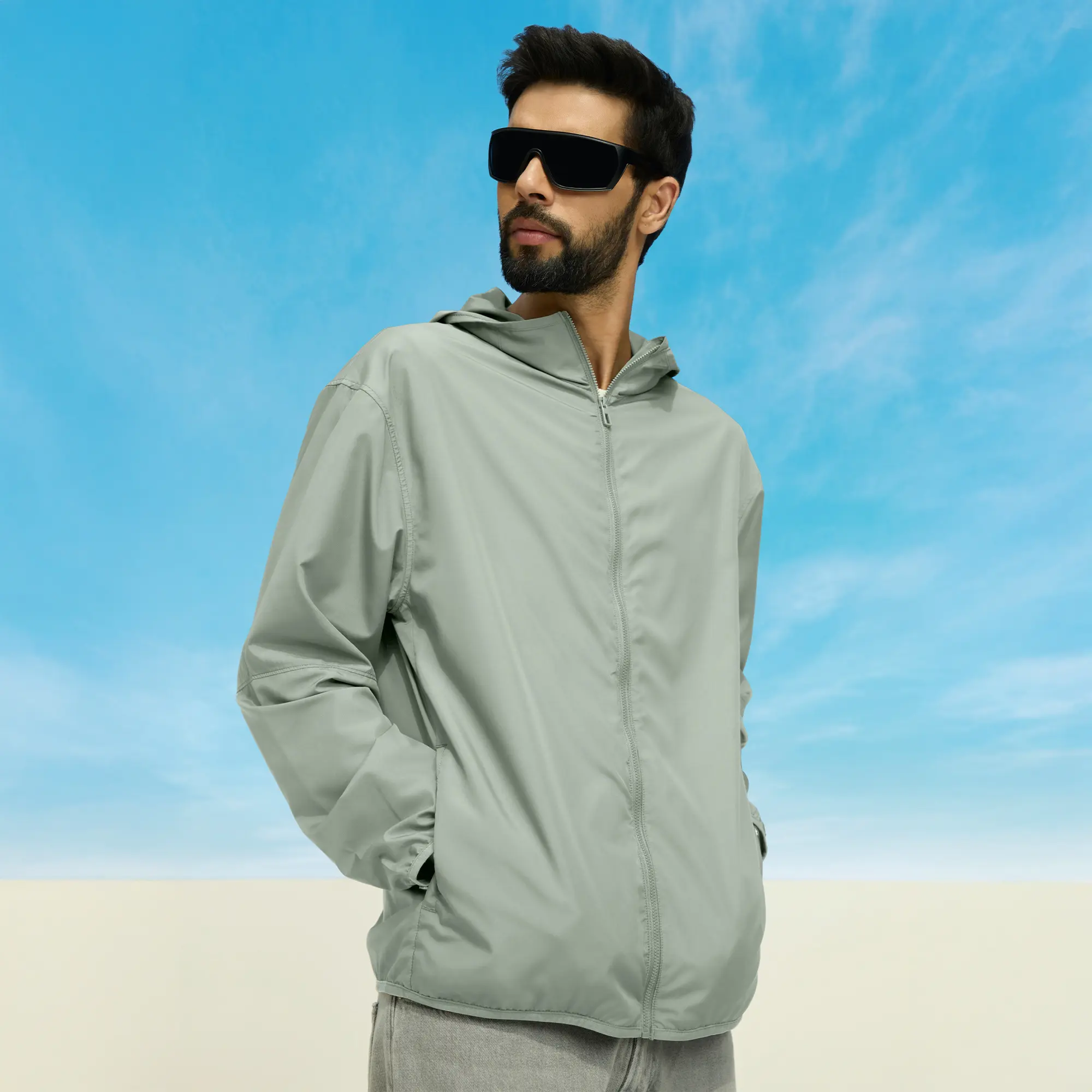 Ozone Polyester Parka Jacket - Chrome White