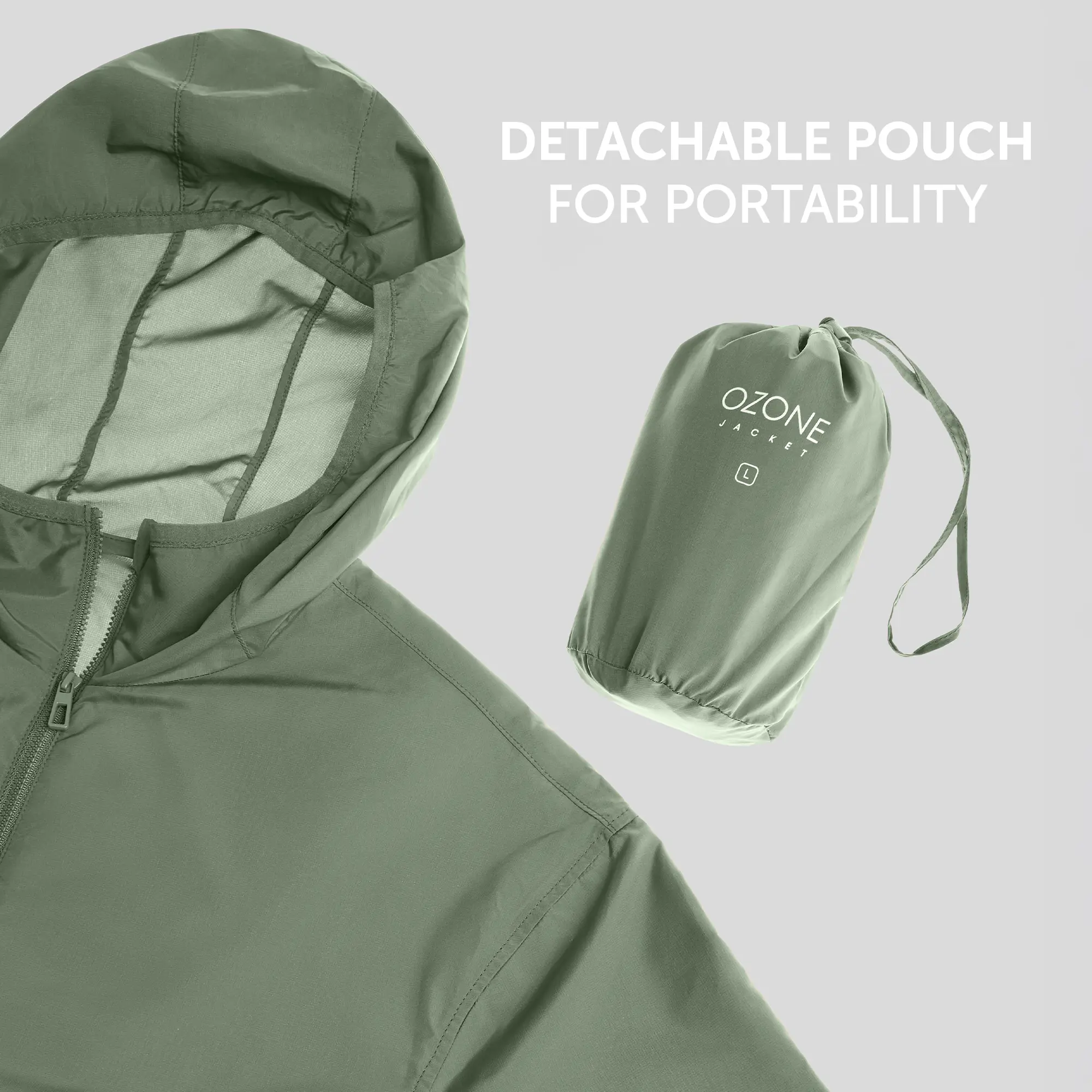Ozone Polyester Parka Jacket - Sage Green - Image 4