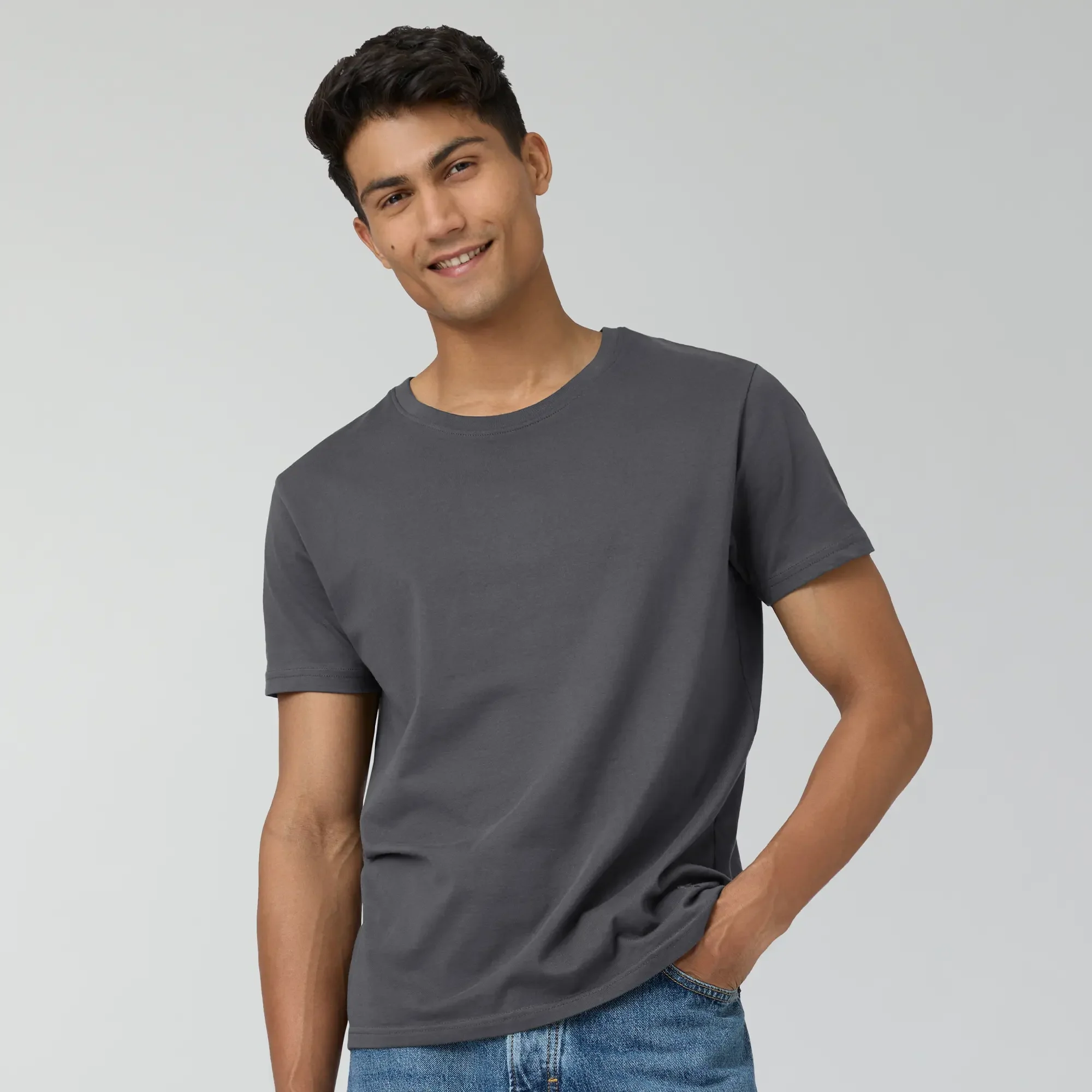 Pace Combed Cotton T-shirts Anchor Grey - Image 3
