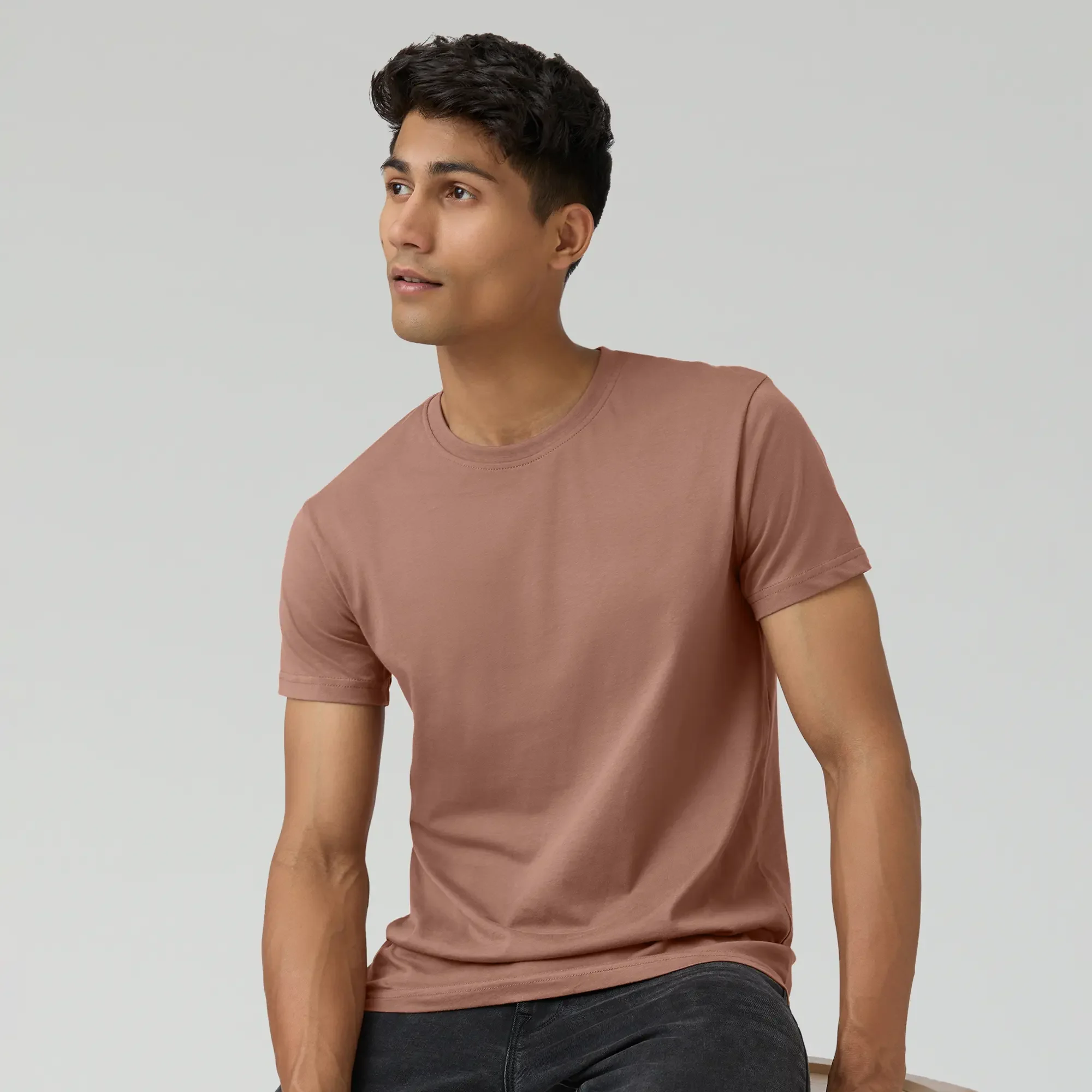 Pace Combed Cotton T-shirts Brown Latte - Image 4