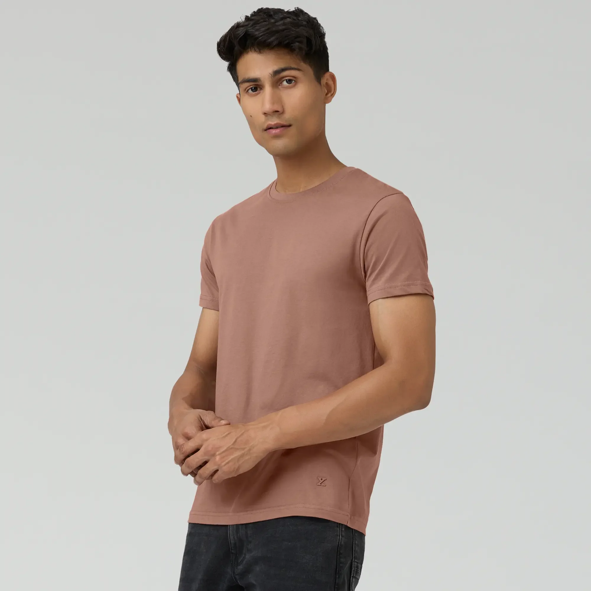 Pace Combed Cotton T-shirts Brown Latte - Image 3