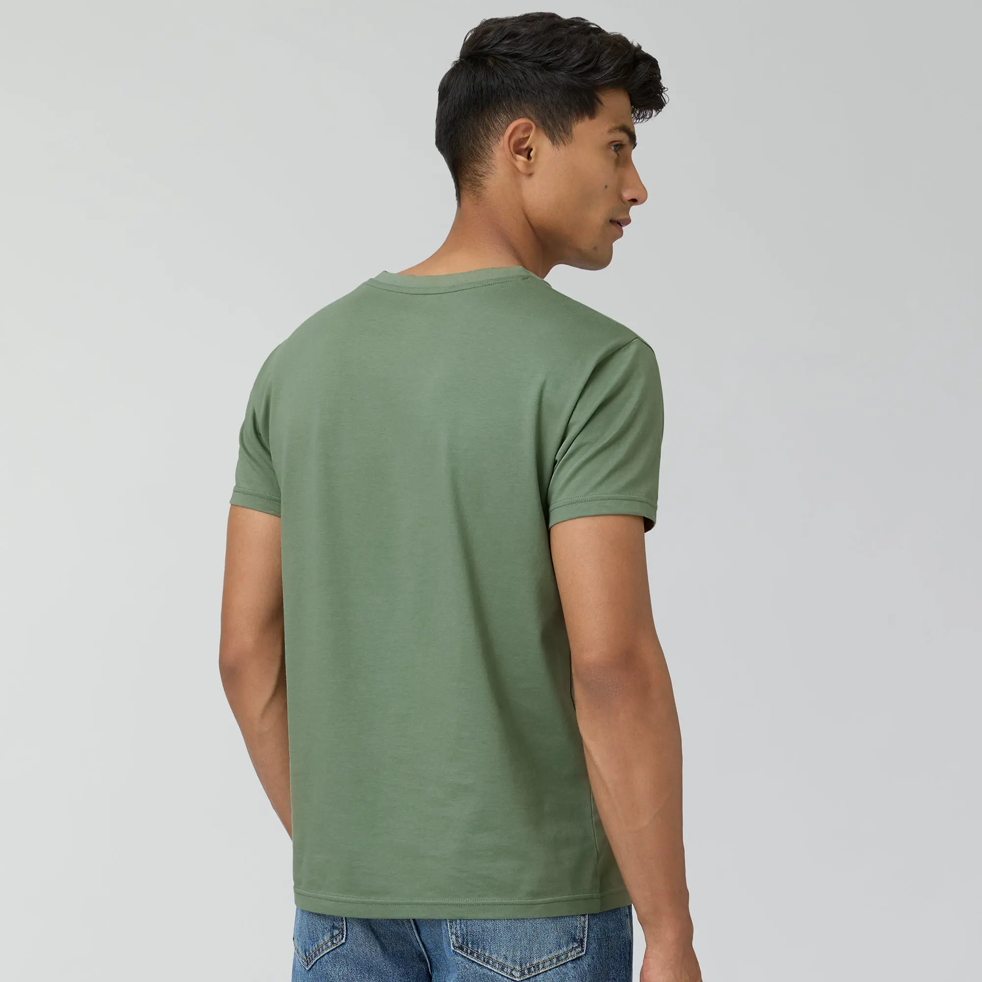 Pace Combed Cotton T-shirts Sage Green - Image 5