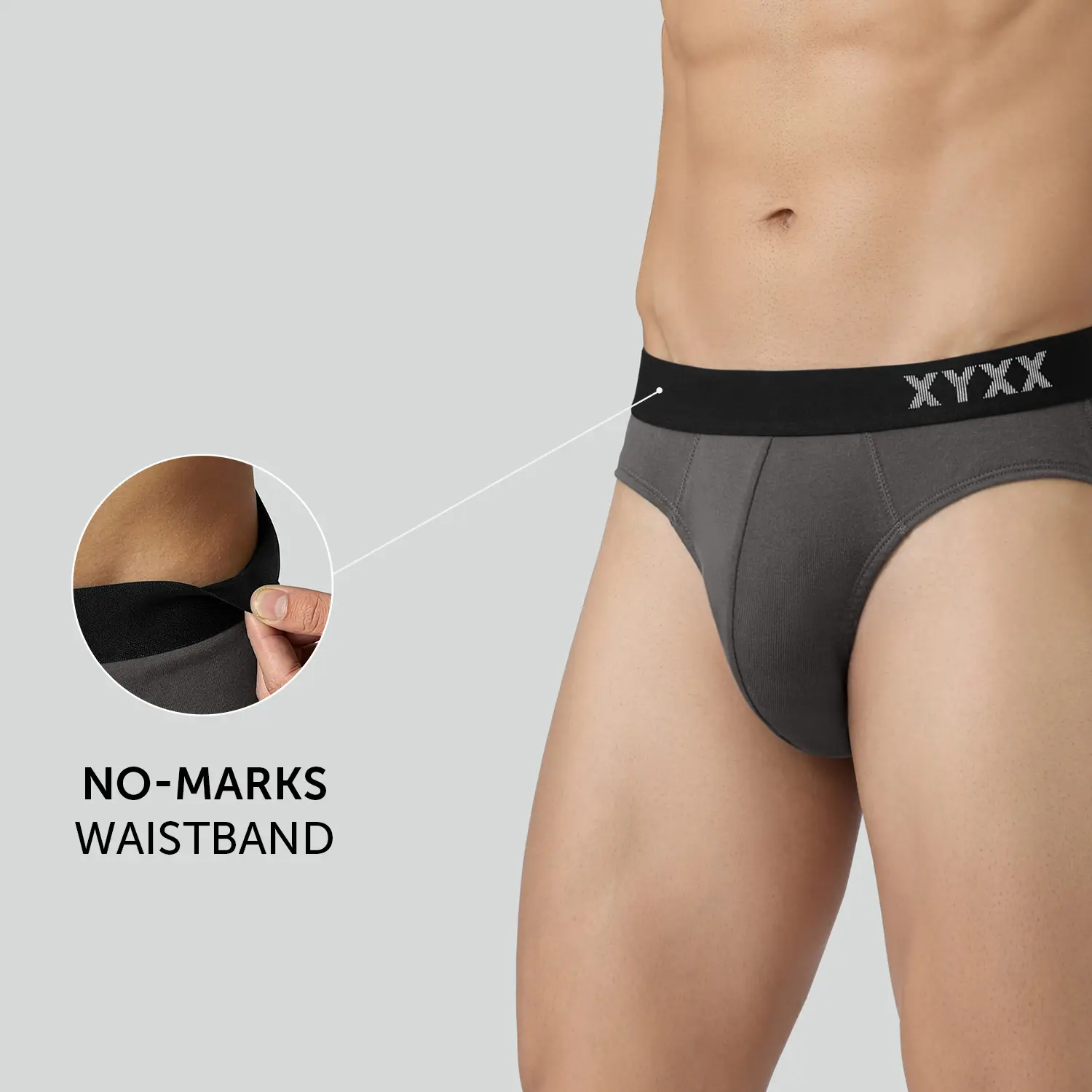 Pace Cotton Rib Briefs Charcoal Grey - Image 3