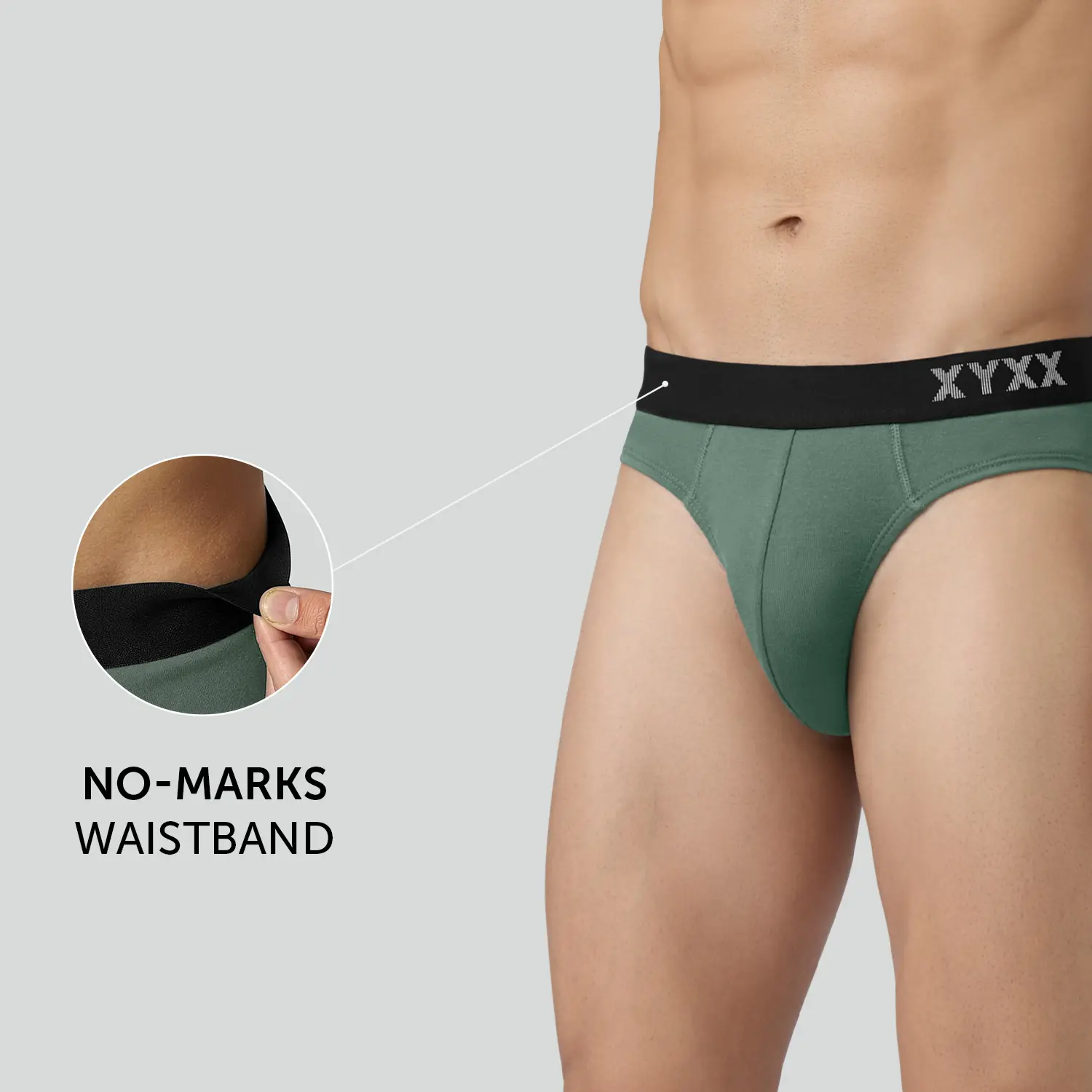 Pace Cotton Rib Briefs Olive Green - Image 3